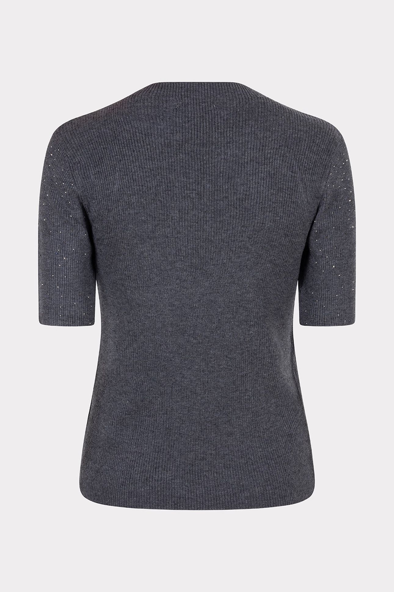 TOP RIB S/SLVE STUDS DARK GREY MELANGE 5