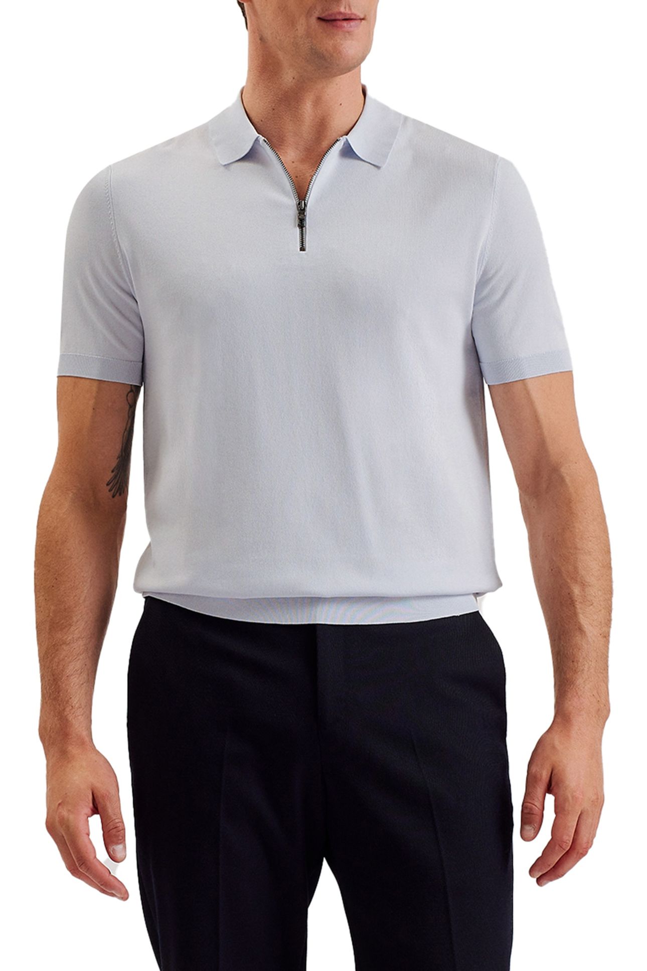 DALDIN SS RAYON ZIP POLO PL-BLUE 1