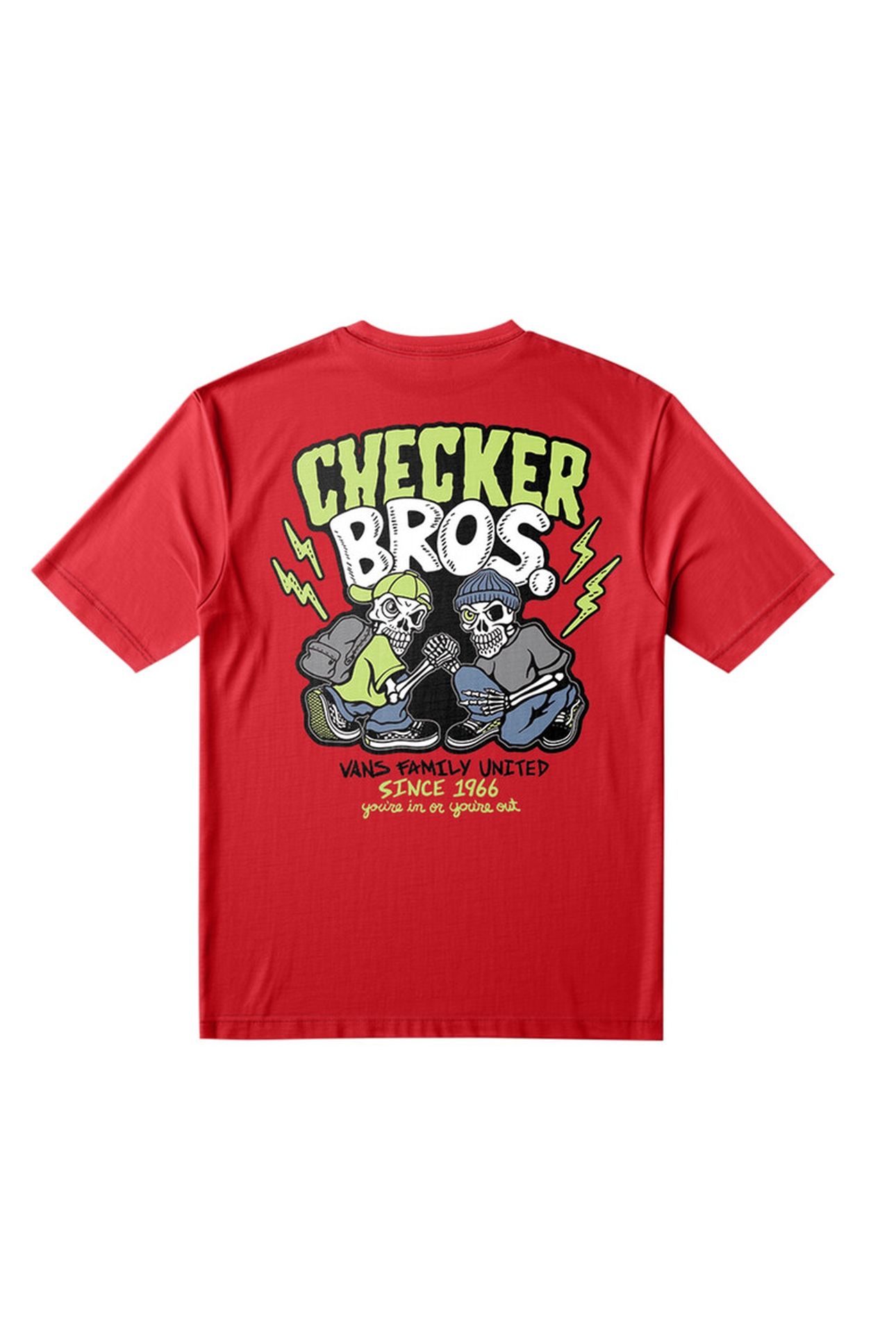 BOYS CHECKER BROS SS TEE RACING RED 5
