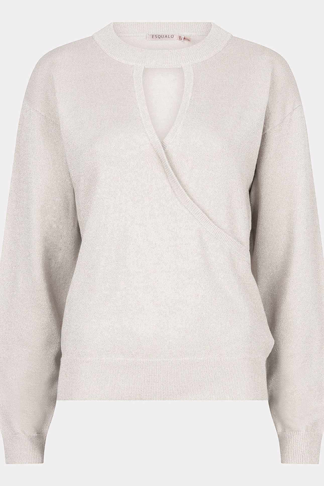 SWEATER L/SLVE WRAPOVER LUREX LIGHT GREY 1