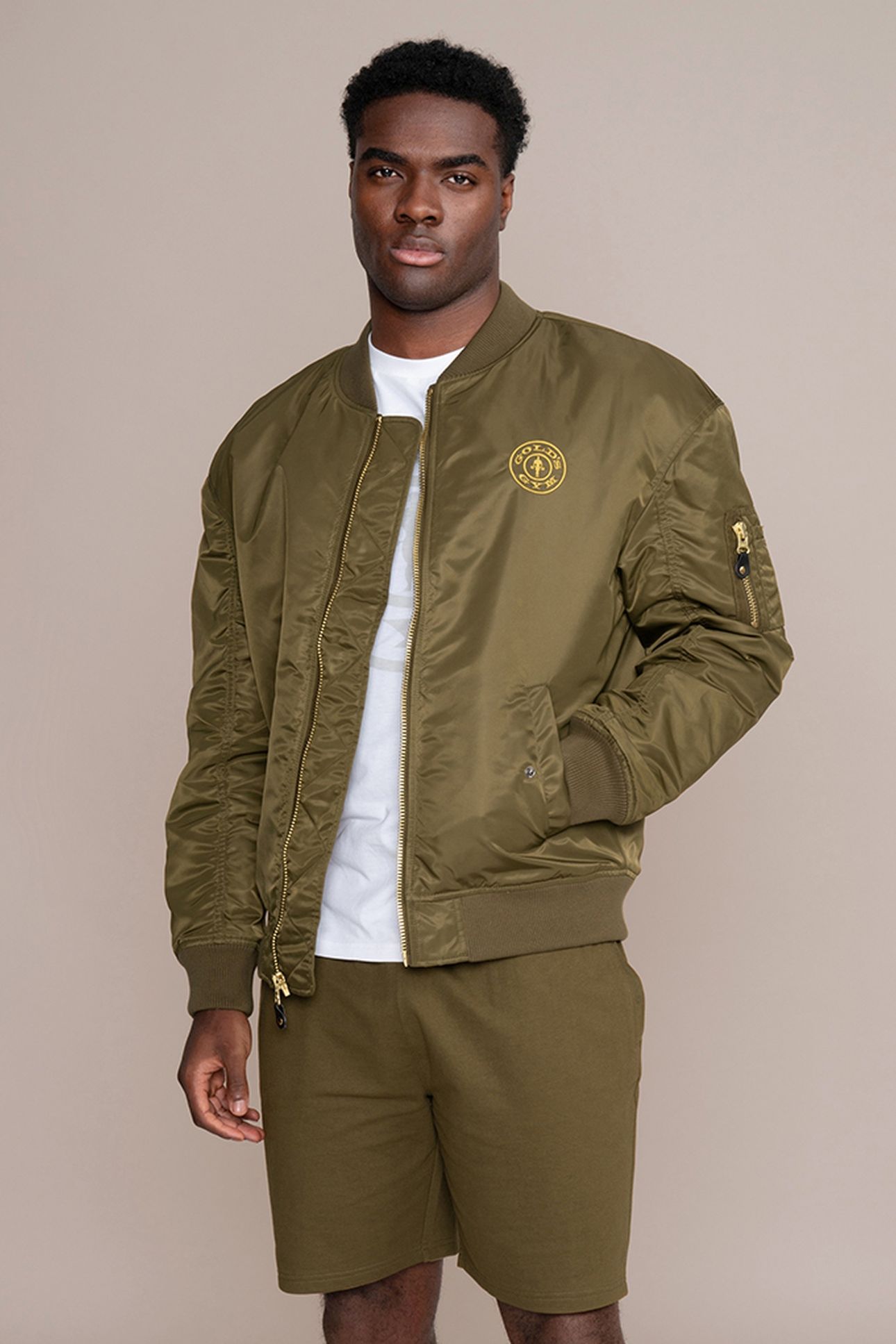 WEIGHT PLATE BOMBER JACKET OLIVE 1
