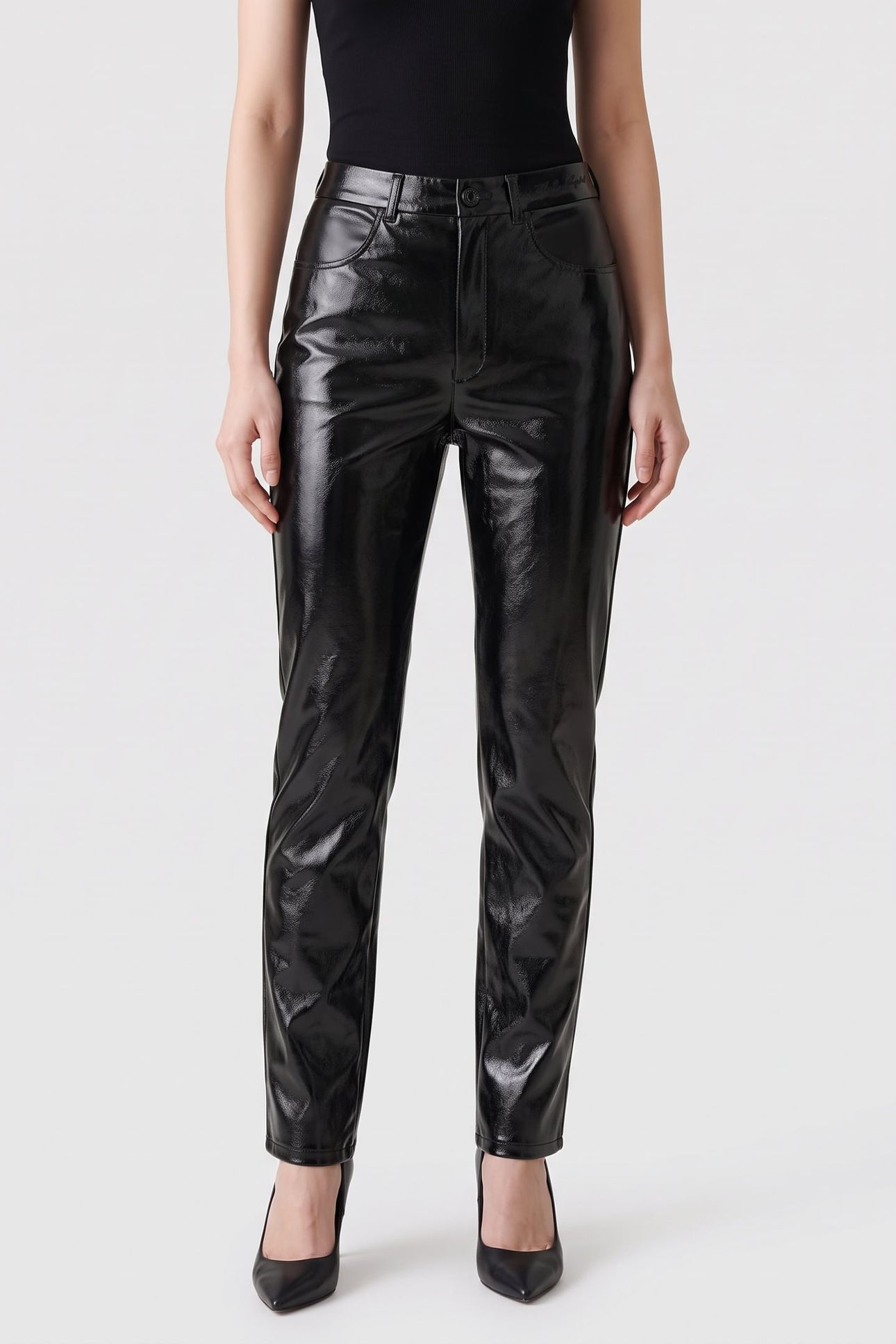 SHINY VINYL PANTS BLACK 2