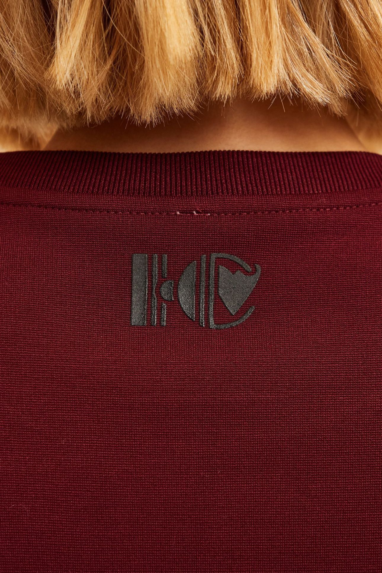 BURGUNDY SWEATSHIRT FABRIC LONG DRESS WITH MONOGRAM 6
