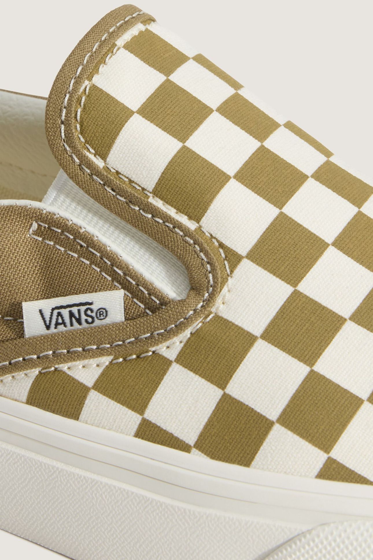 UNISEX CLASSIC SLIP-ON COLOR THEORY CHECKERBOARD OLIVE BROWN 6