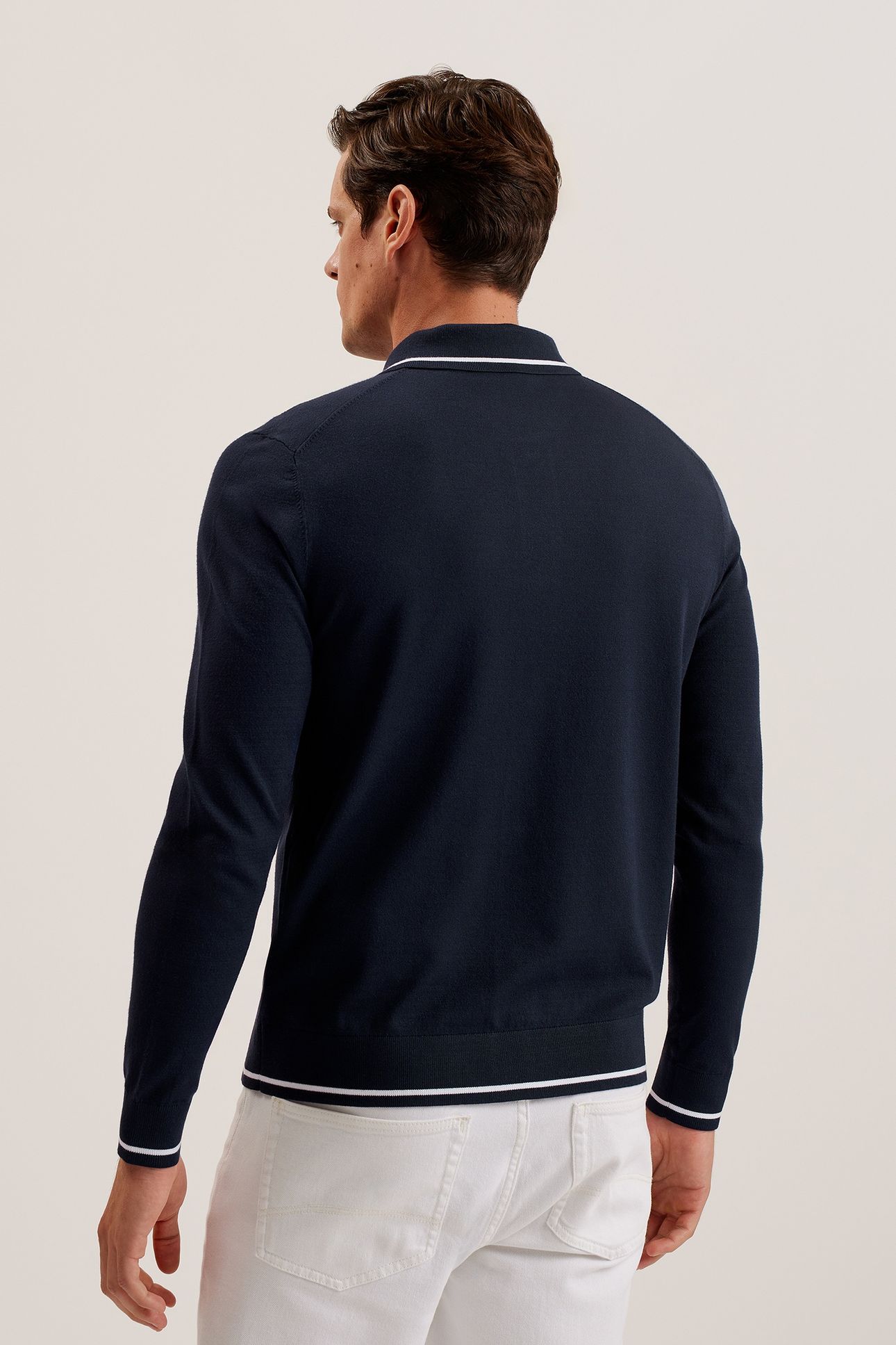 ELMDON LS DIAMOND BUTTON THROUGH SHIRT NAVY 2