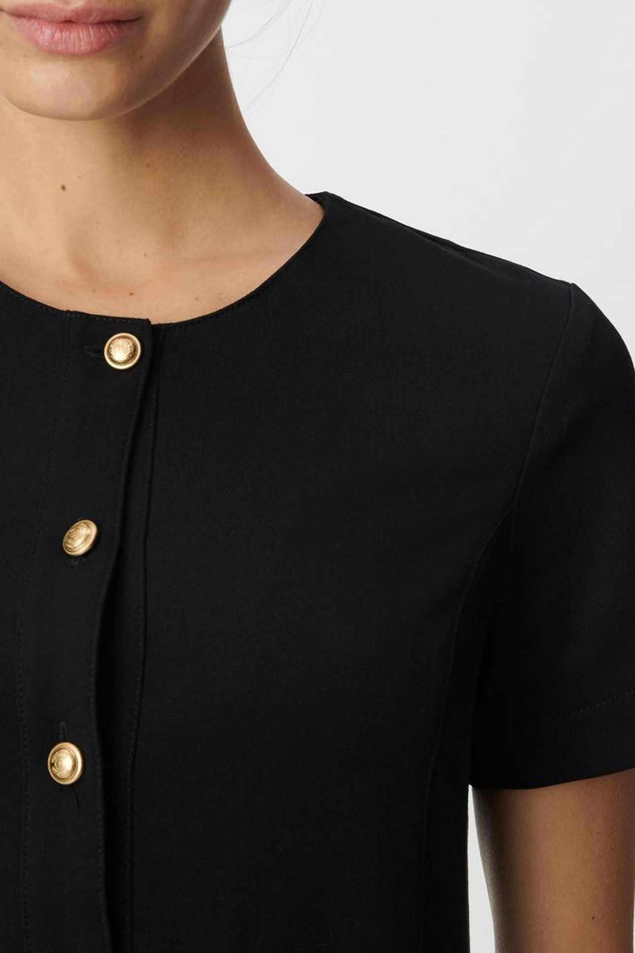BLACK SHORT DRESS BUTTONED DOWN FRONT 4