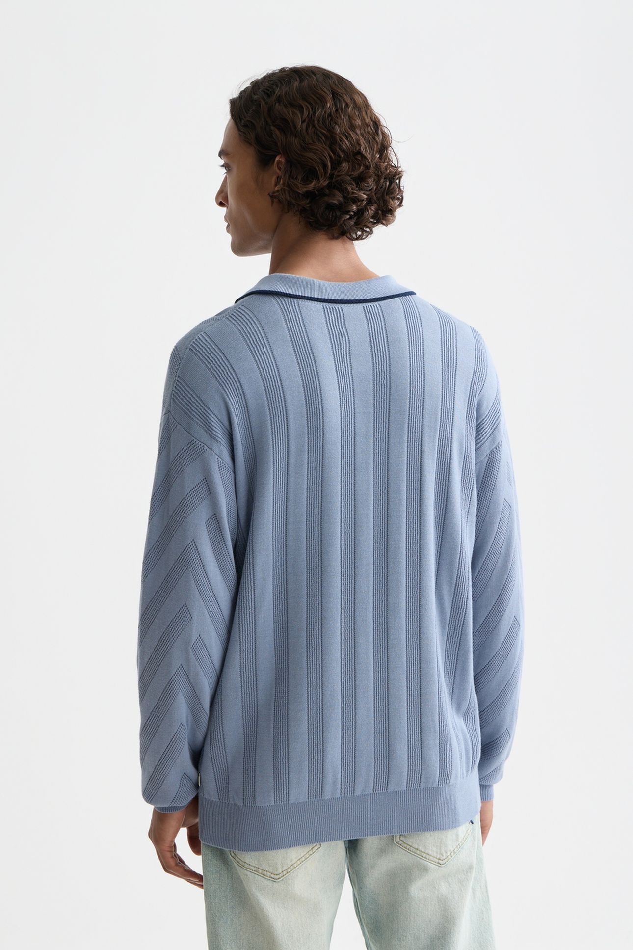 STRUCTURE LONG SLEEVE POLO NAVY 2