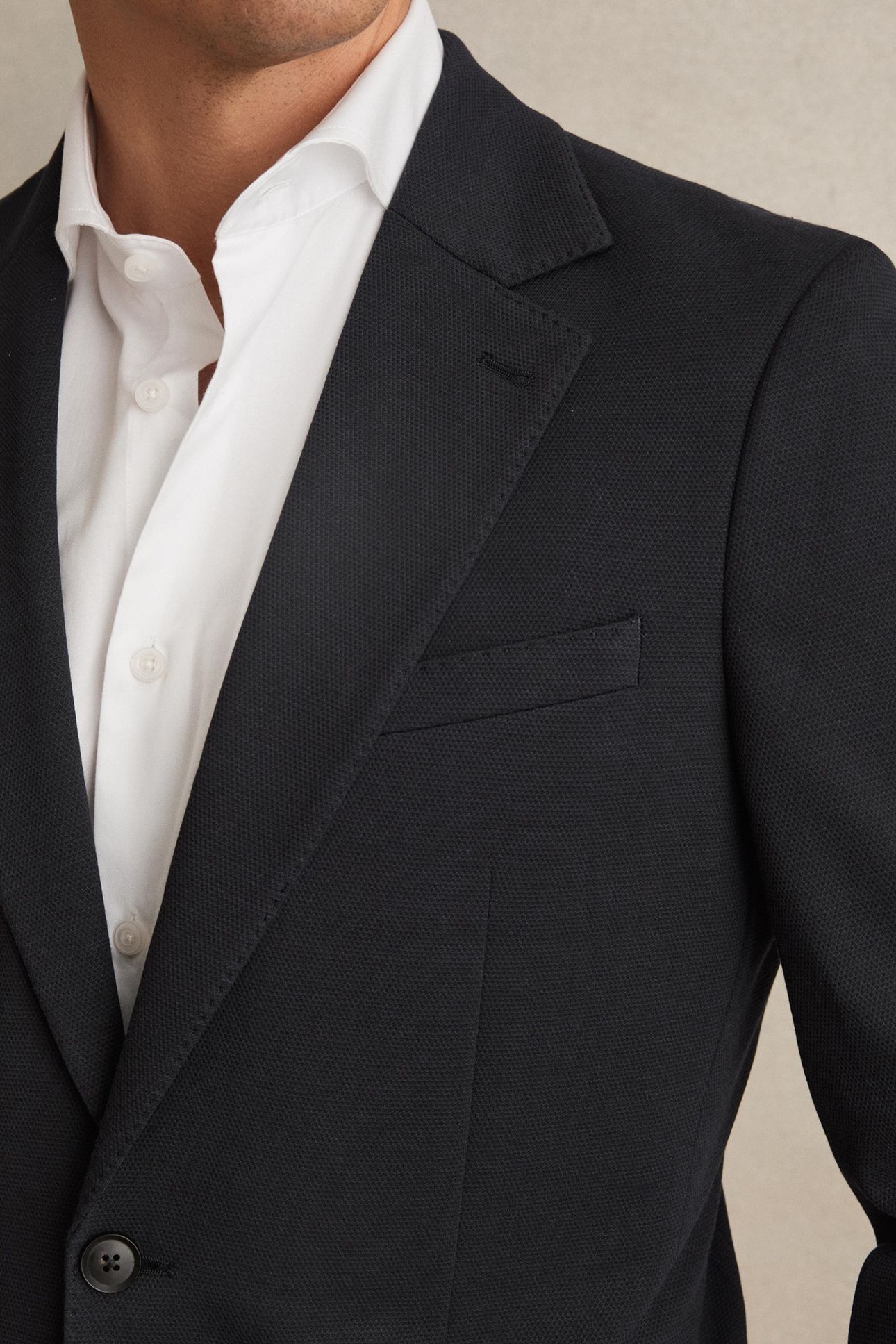 SB 2B NOTCH TEXTURED JERSEY BLAZER NAVY 4