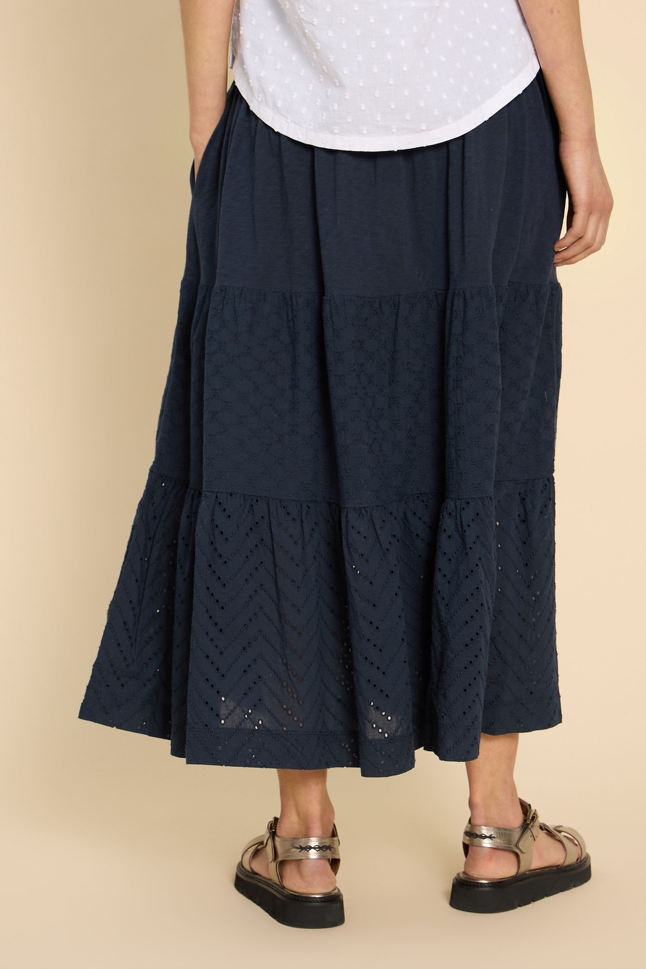 MARISSA BRODERIE MAXI SKIRT DARK NAVY 4