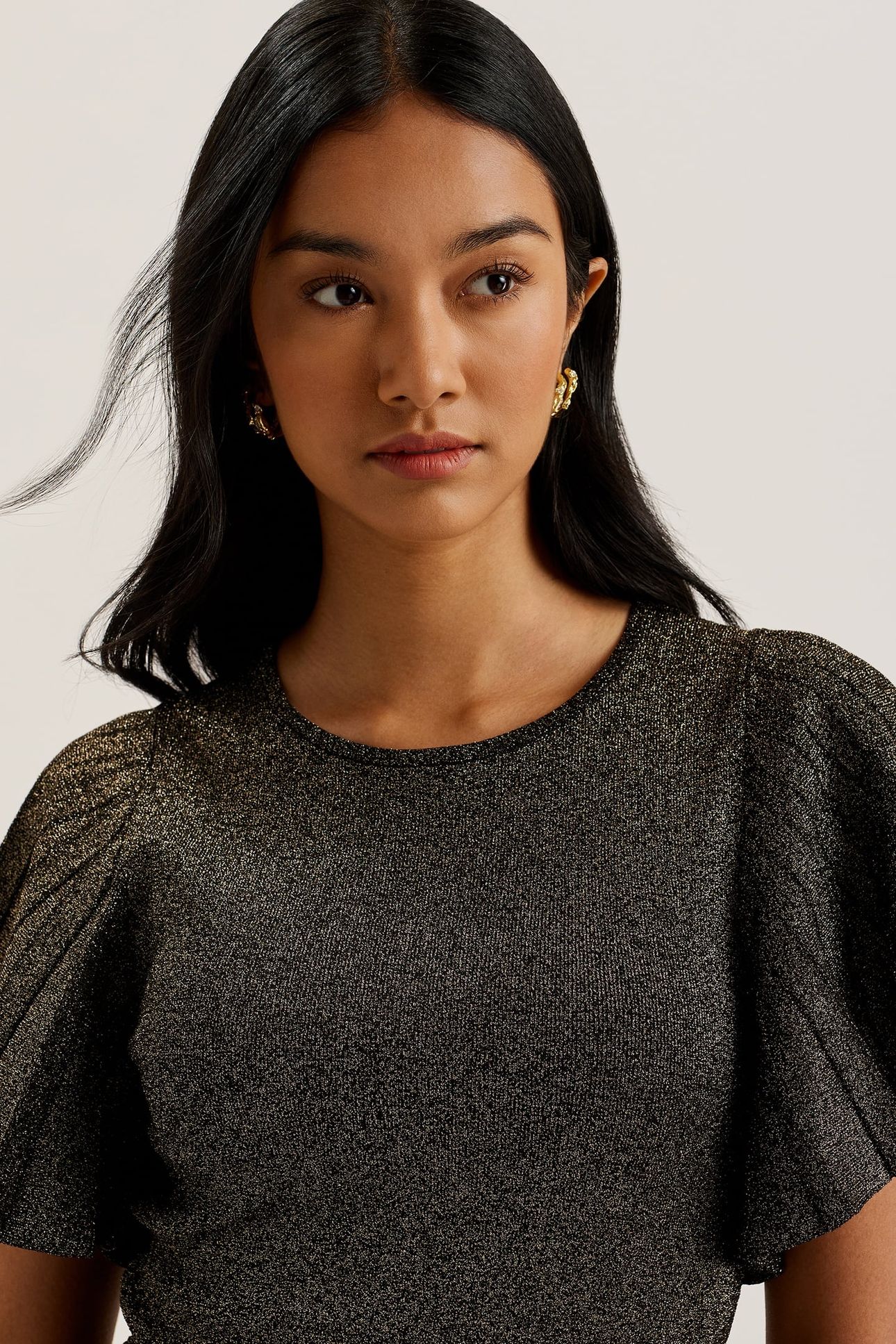 MADISNN METALLIC ANGEL SLEEVE KNIT BLACK 4