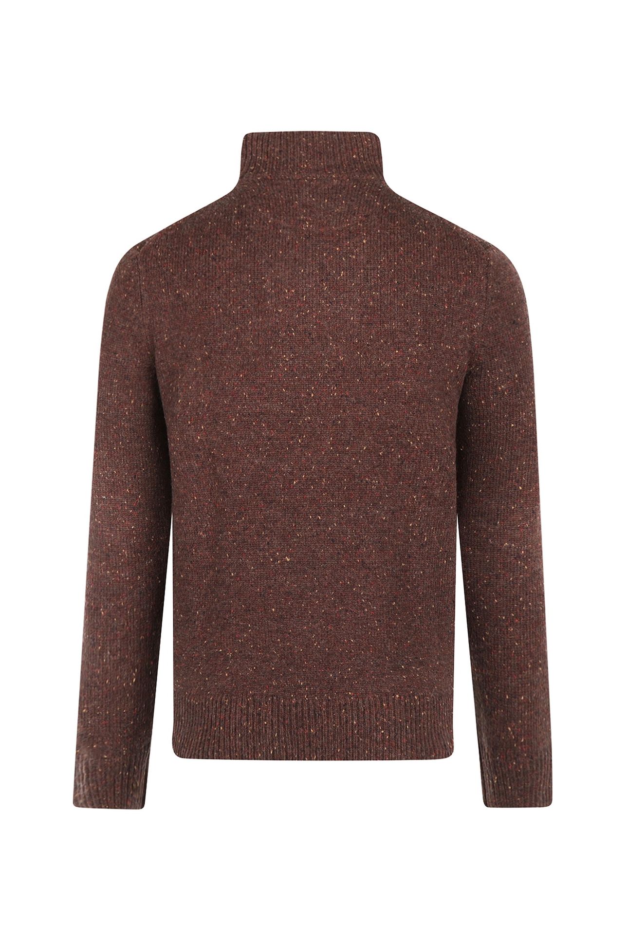 ZIP MOCK FISHERMANS SWEATER CHOCOLATE BROWN 4