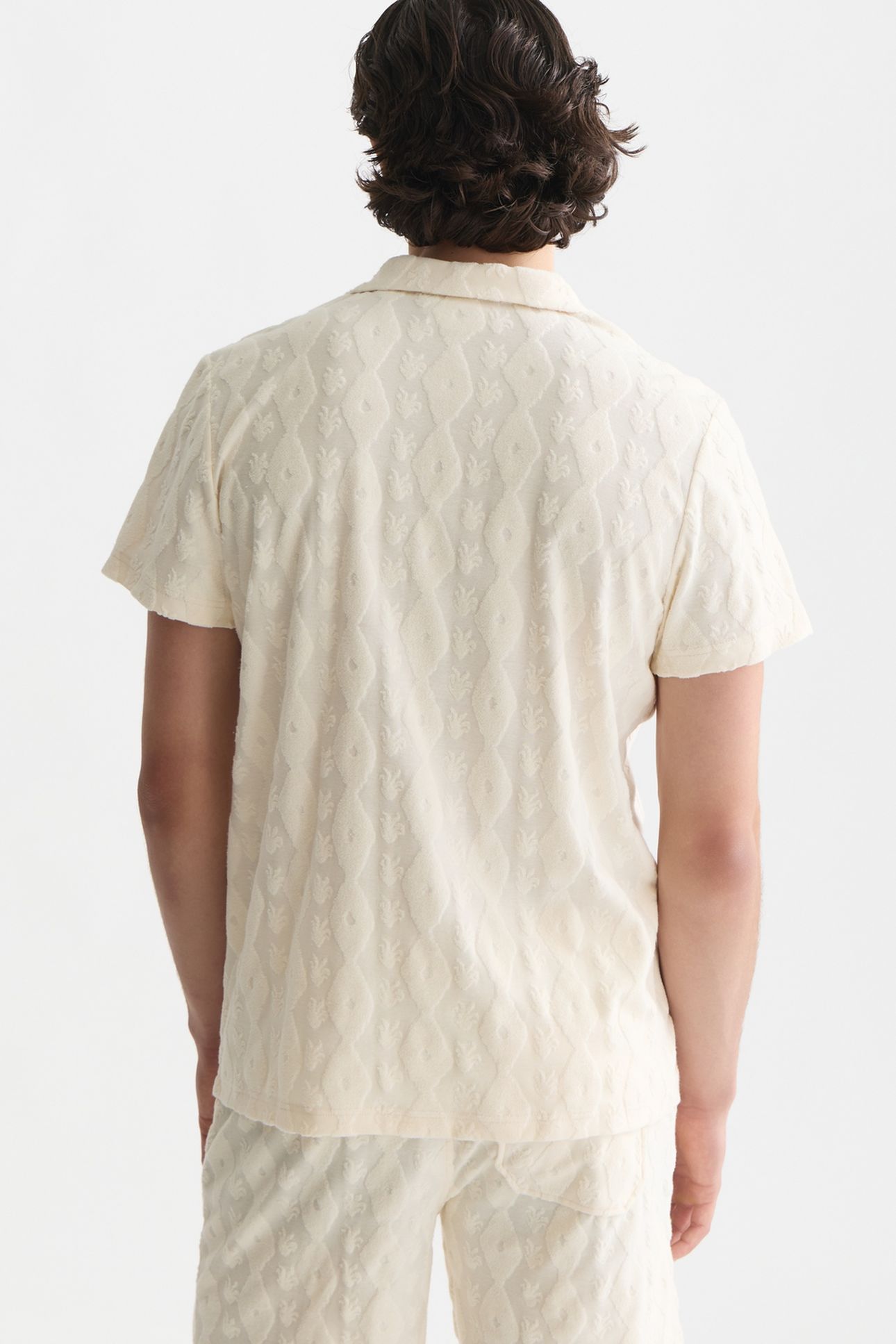 TERRY JACQUARD REGULAR-FIT SHORT-SLEEVED SHIRT WHITE TRADITI 2