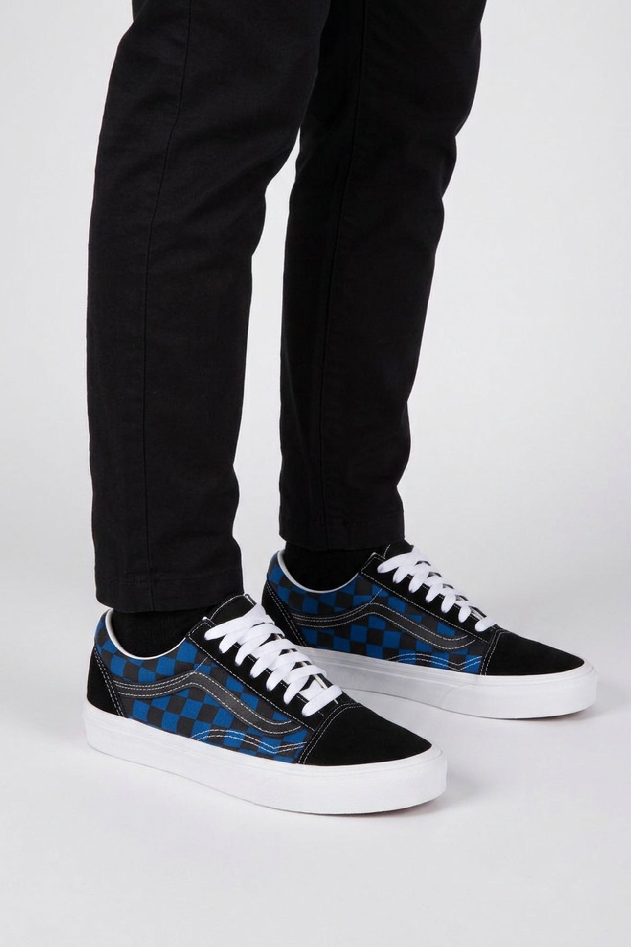 UNISEX OLD SKOOL CHECKERBOARD BLUE/BLACK 4