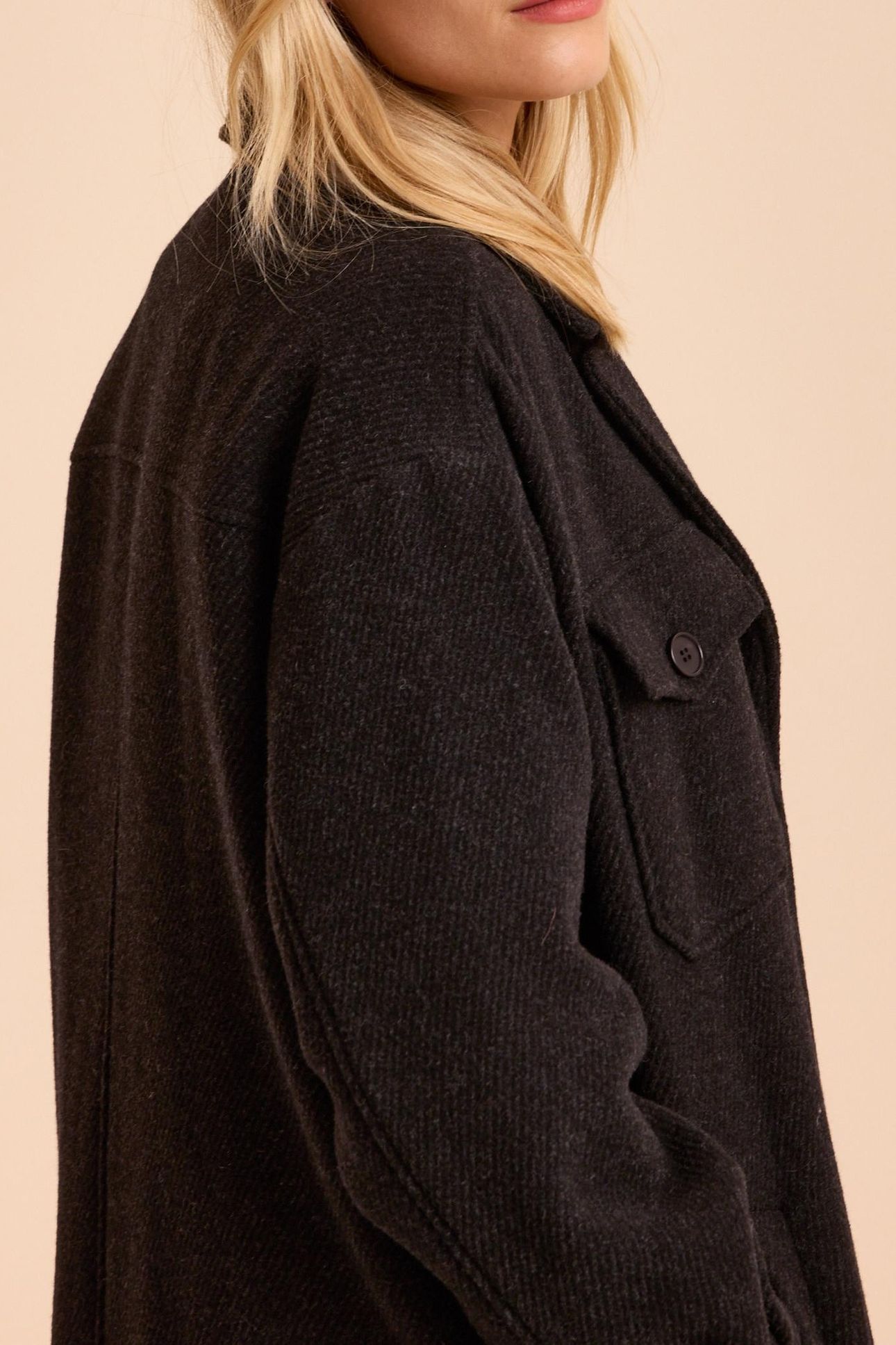 GREY OVERSHIRT-STYLE LONG COAT 5