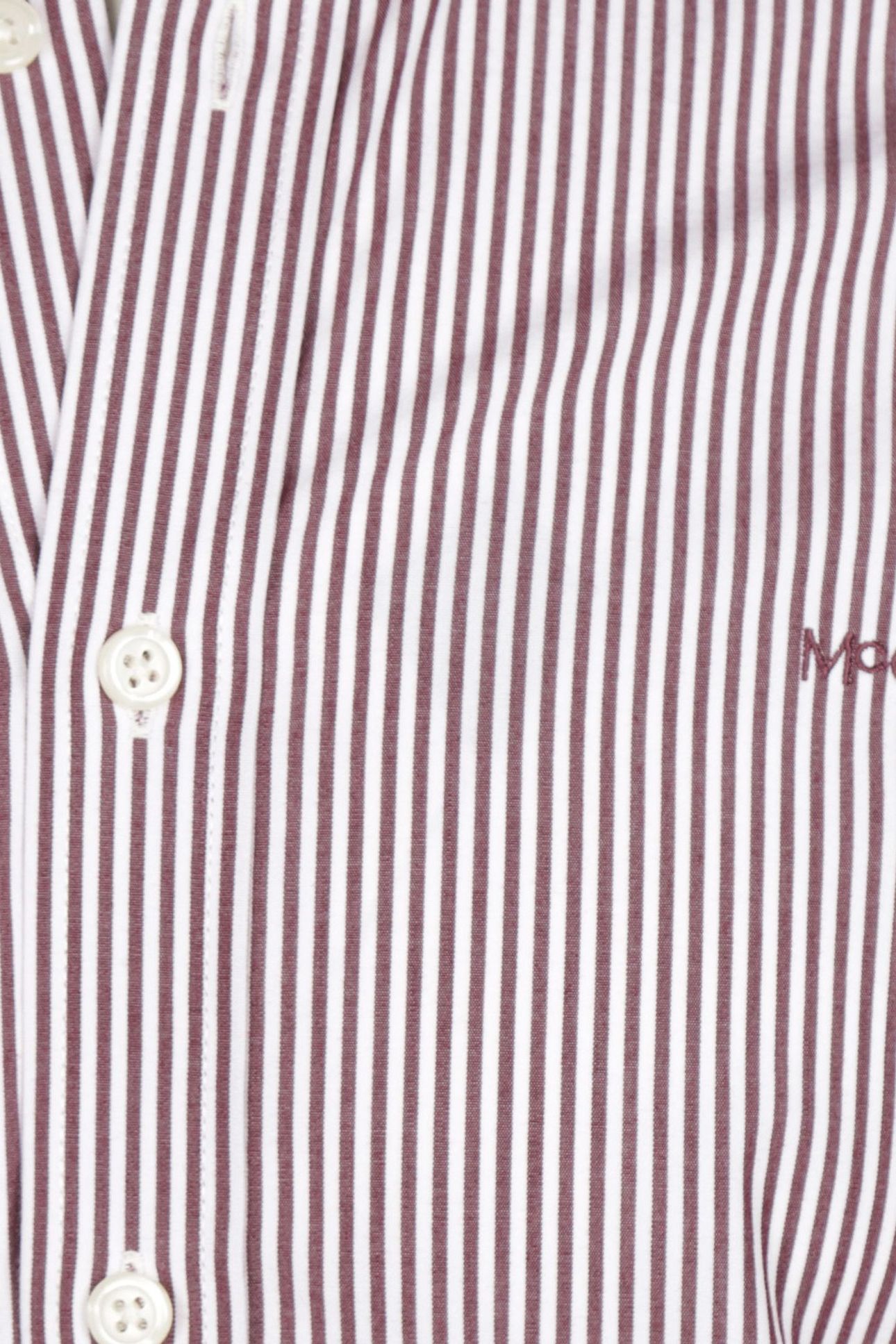 POPLIN STRIPE PEACHED SHIRT BURGUNDY 6