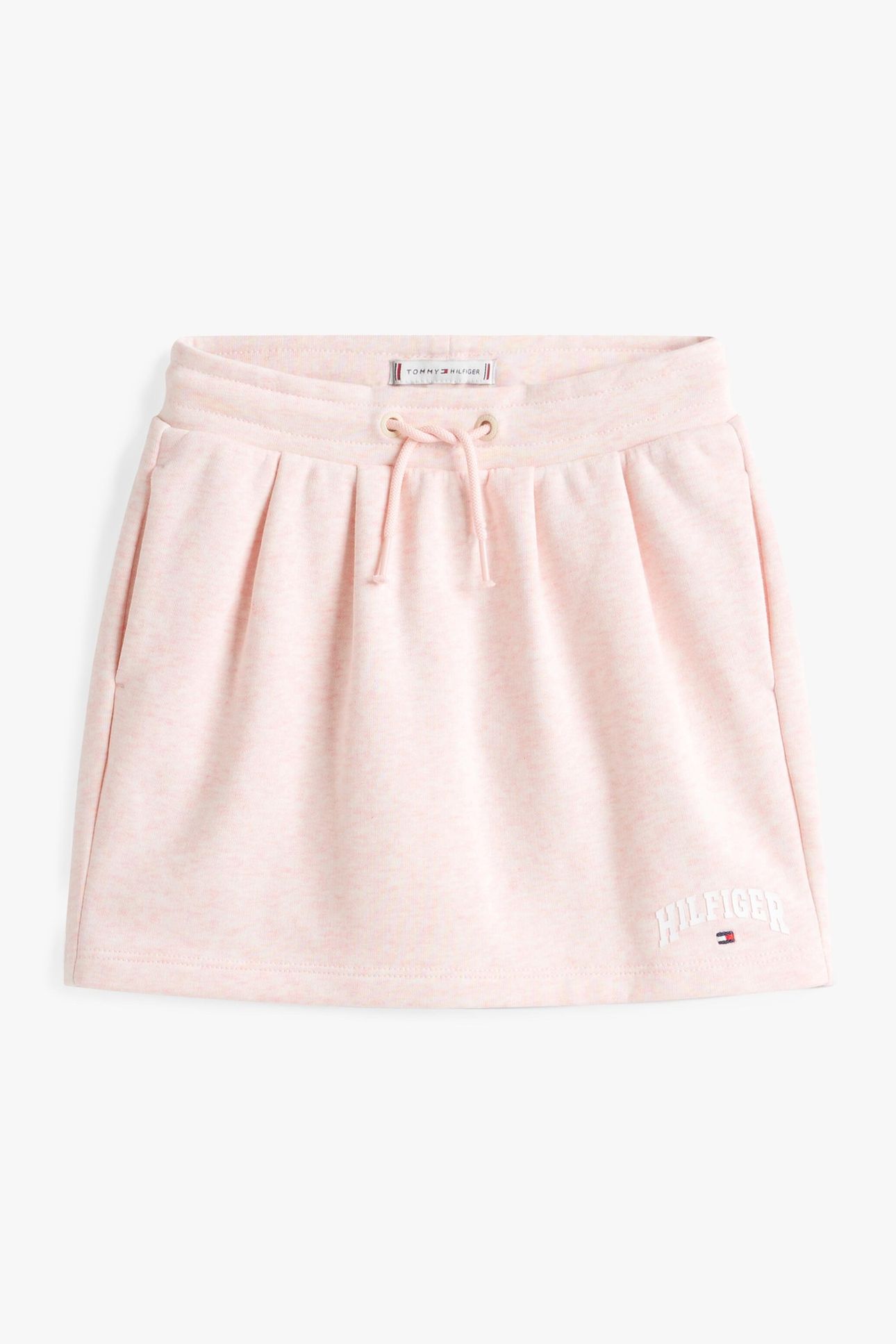 GIRLS PLEAT TERRY SKIRT CORAL ICE HEATHER 4