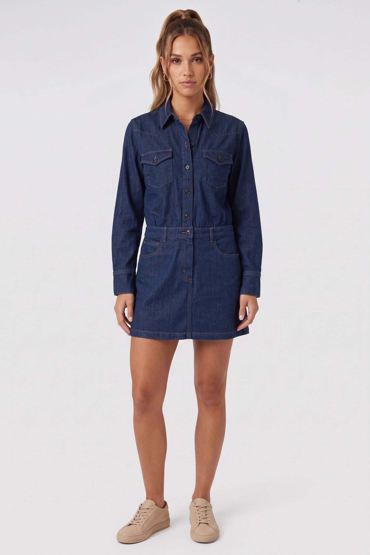 DRESS SHIRT WESTERN INDIGO 1