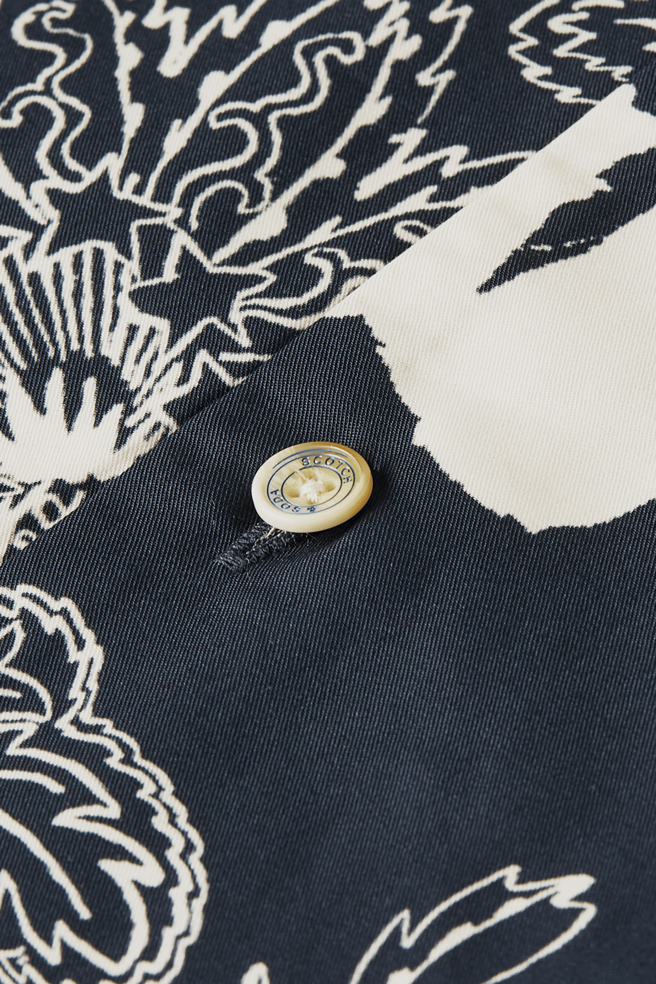 PRINTED LYOCELL RELAXEDFIT SHORTSLEEVED SHIRT NAVY 3