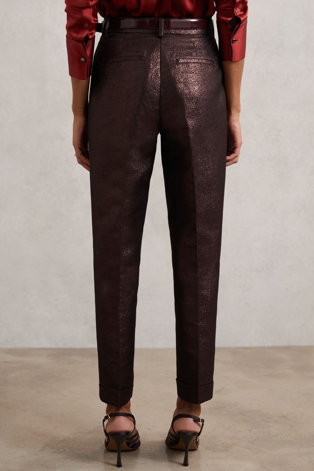 SPARKLE TAPER TROUSER BURGUNDY 4