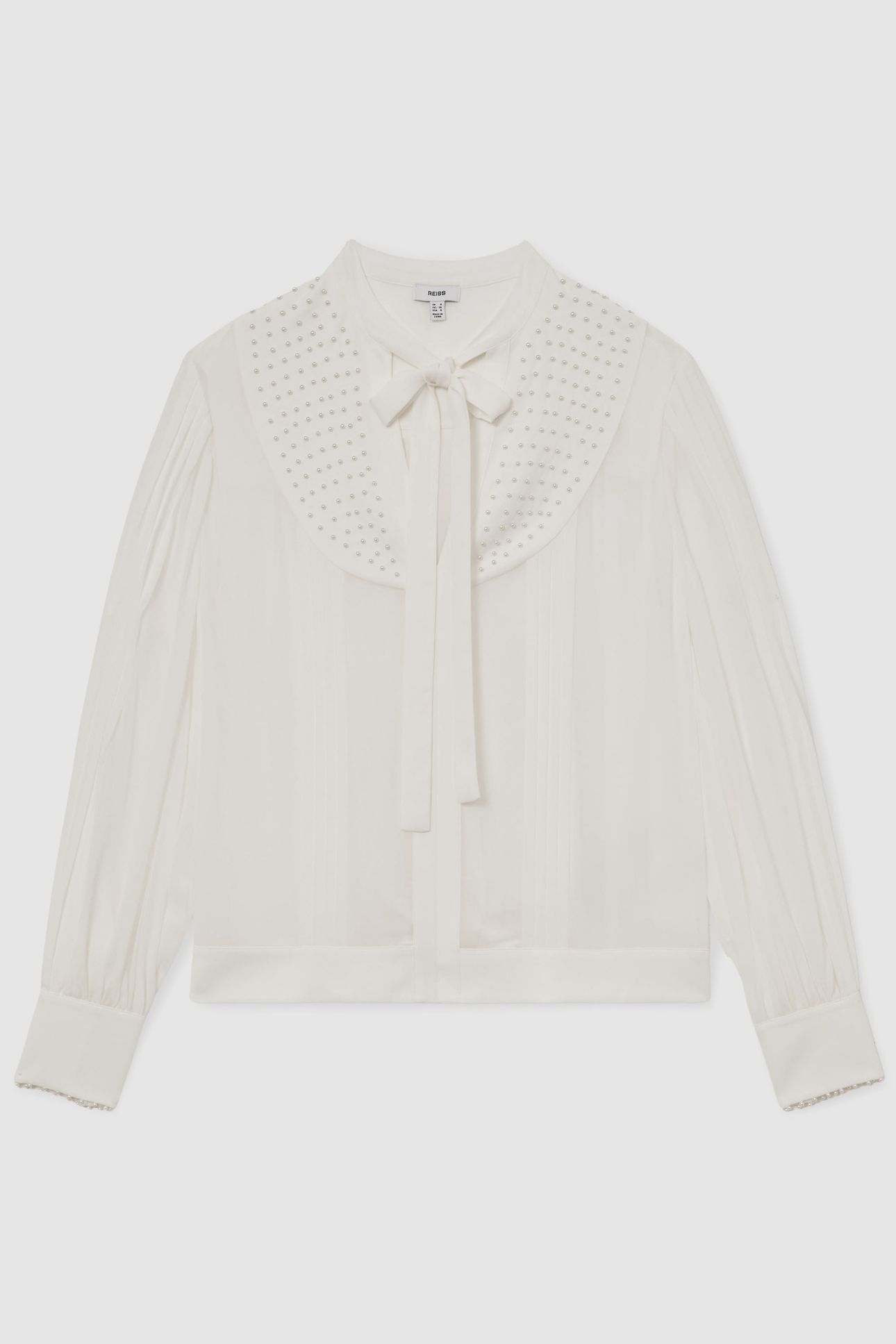 TIE NECK BLOUSE IVORY 4