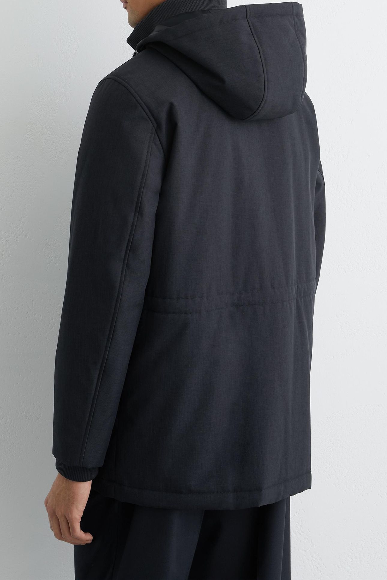 HOODED ZIP THROUGH PADDED COAT NAVY 2