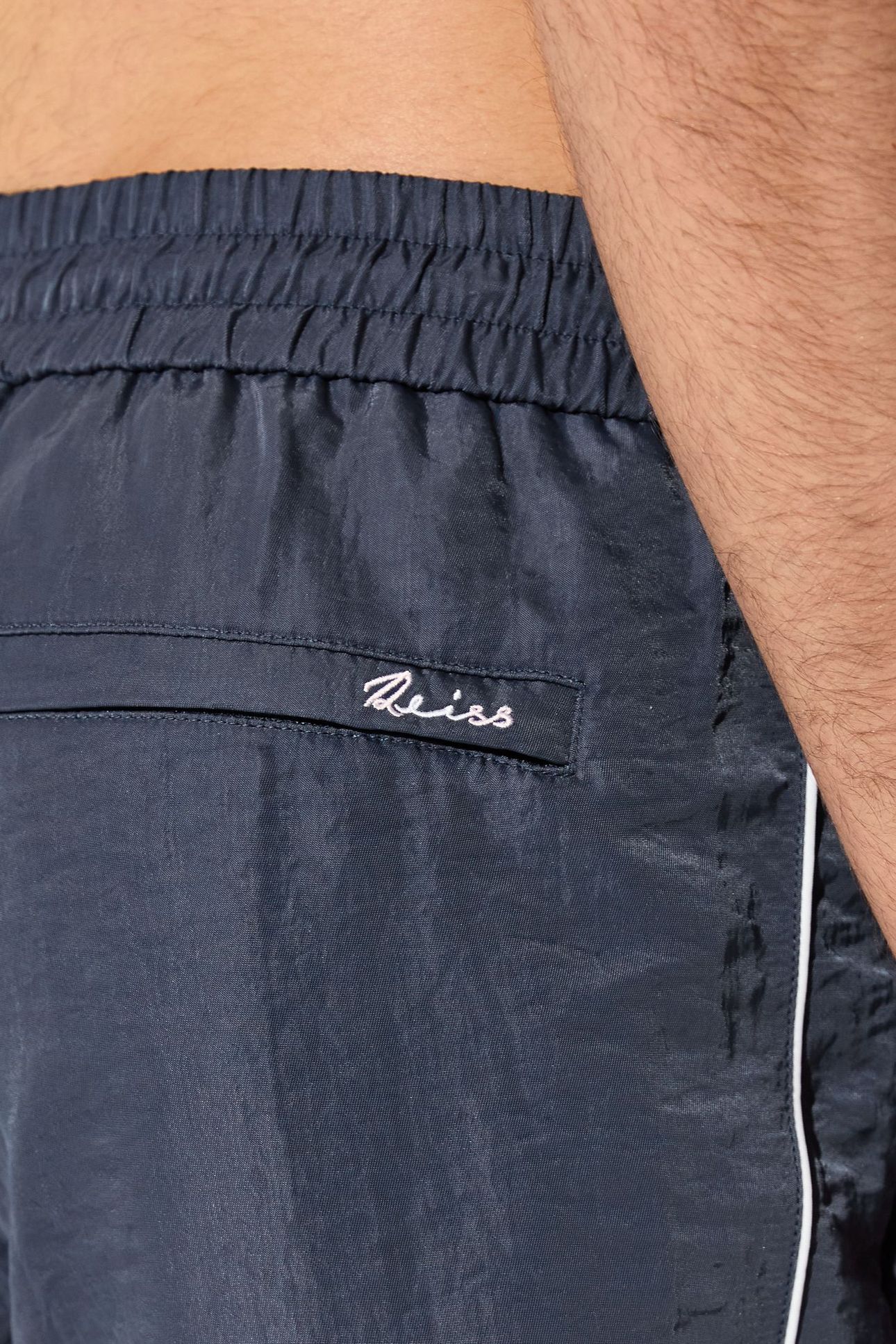 PIPED DETAIL DRAWSTRING SWIMSHORT STEEL BLUE 5