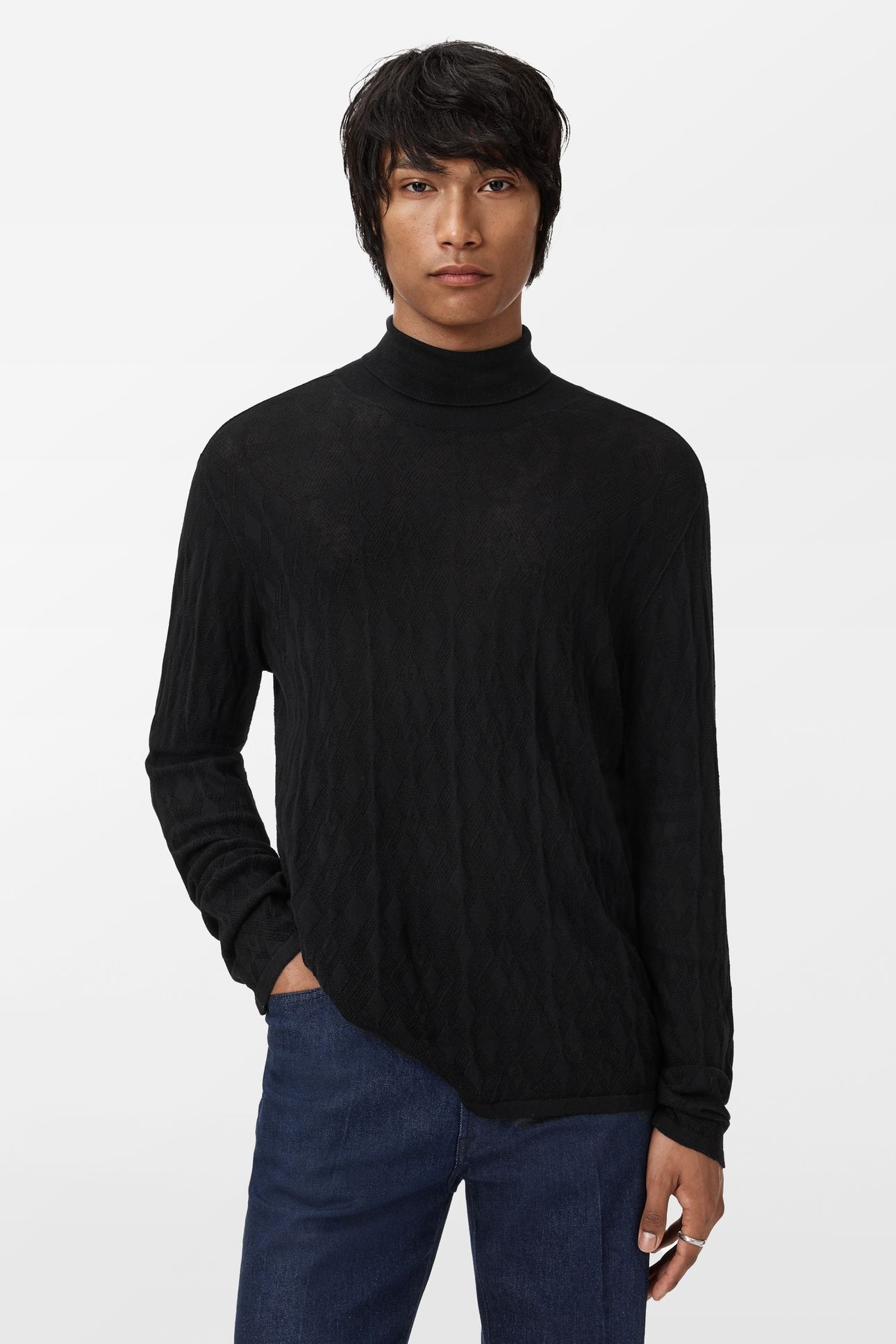 ALISTAIR LS BROKEN ARGYLETEXTURE TURTLE BLACK 1
