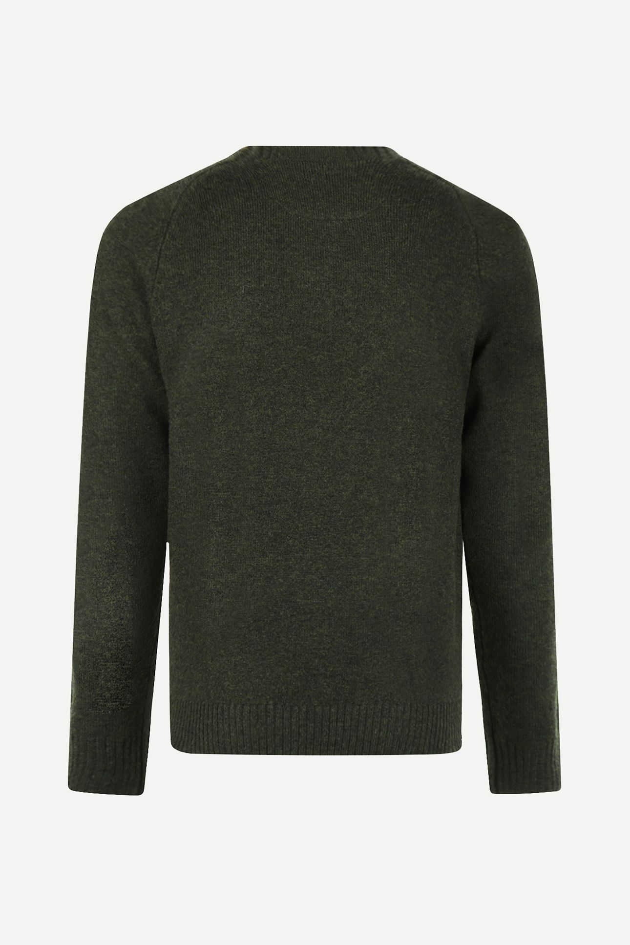 LAMBSWOOL CREW NECK SWEATER DARK OLIVE 3