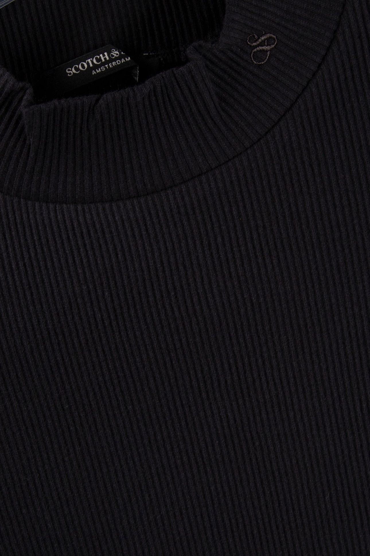 CORE MOCK NECK RIB T-SHIRT BLACK 4