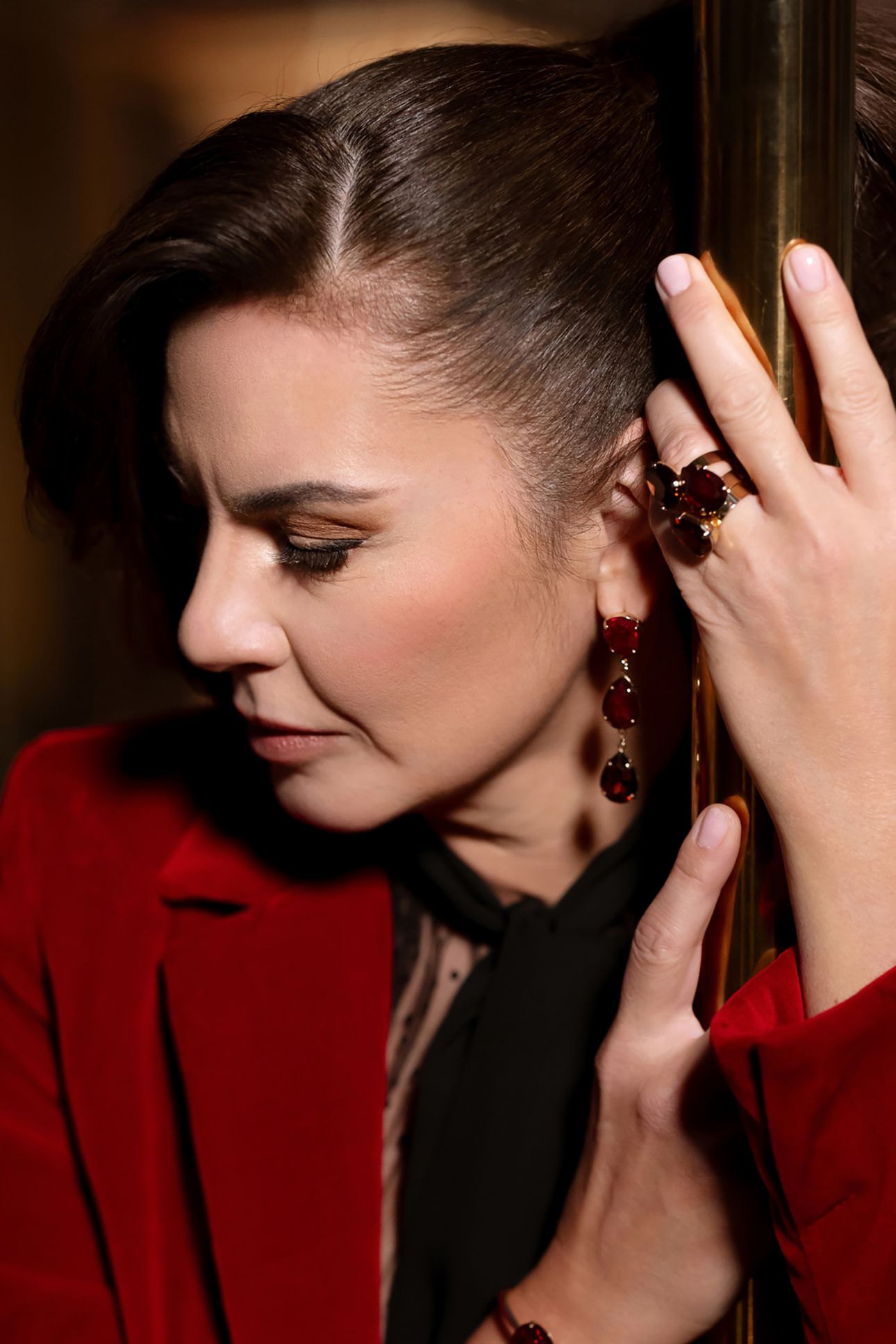 CLASSIC DROP RING BURGUNDY 4