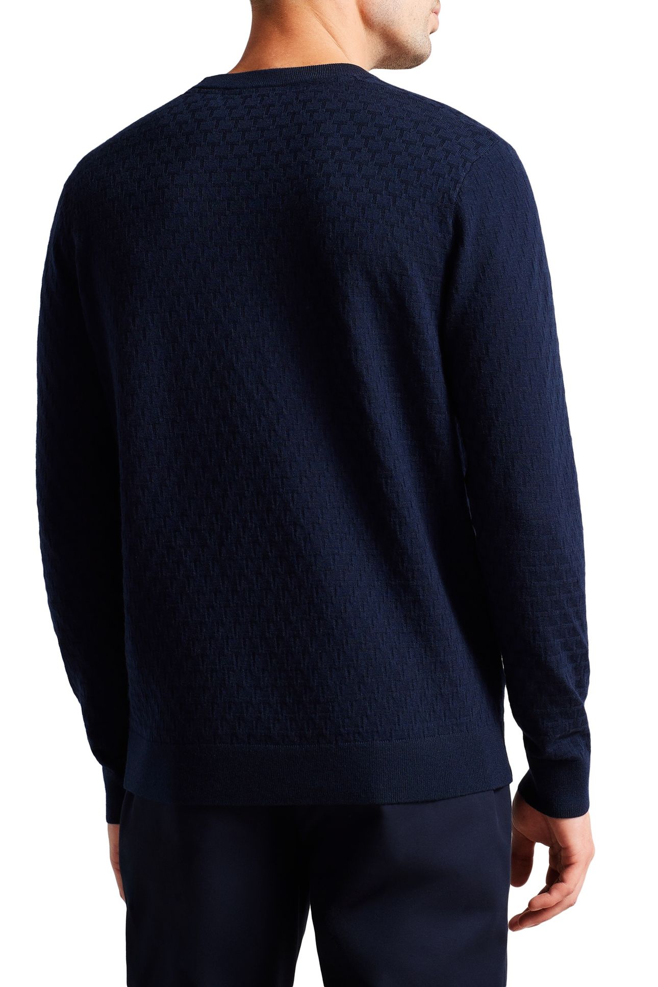 DARTELL LS REGULAR T STITCHED CREW NECK NAVY 2