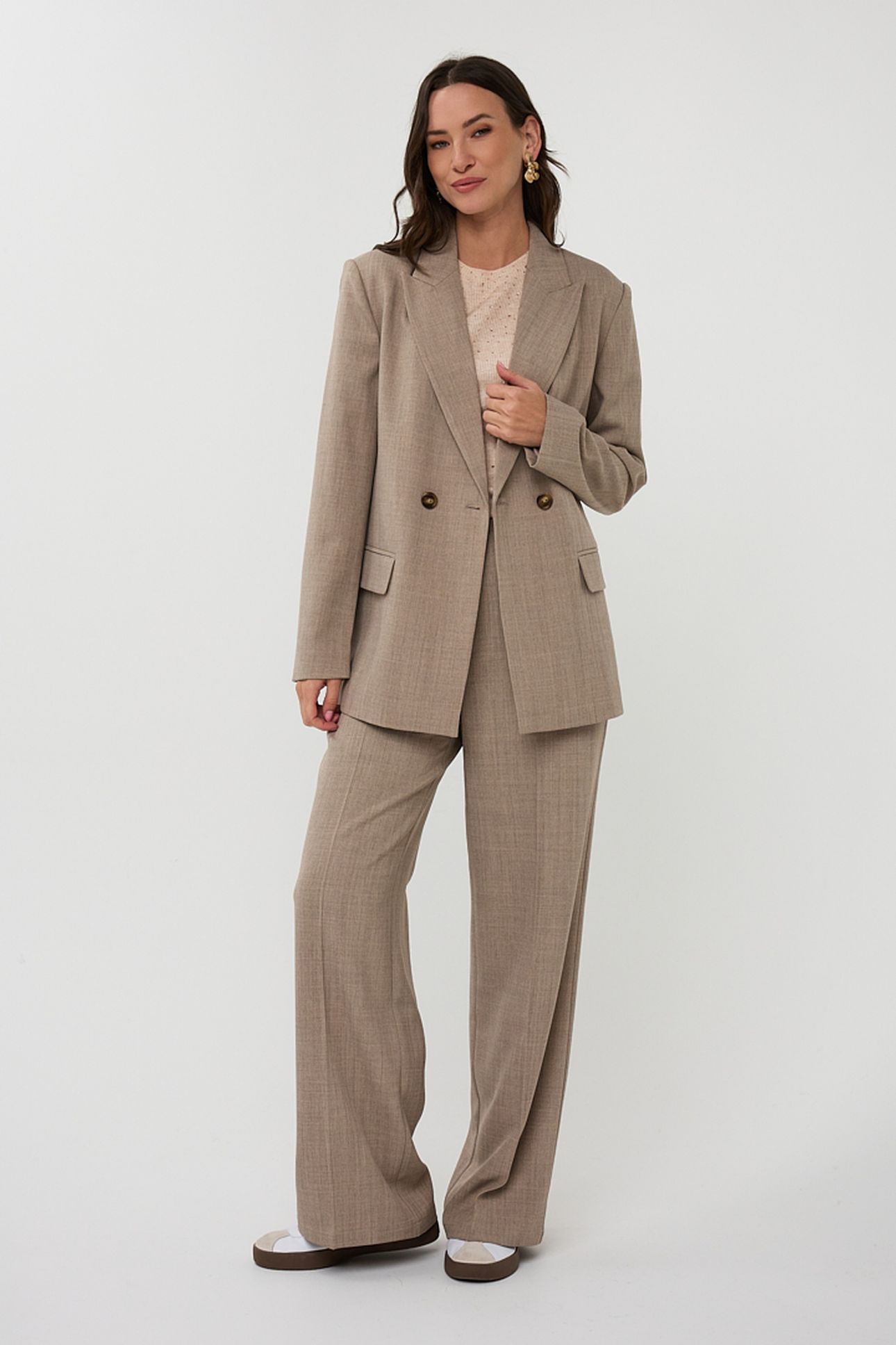 BLAZER DOUBLE BREASTED MELANGE TAUPE MELANGE 1