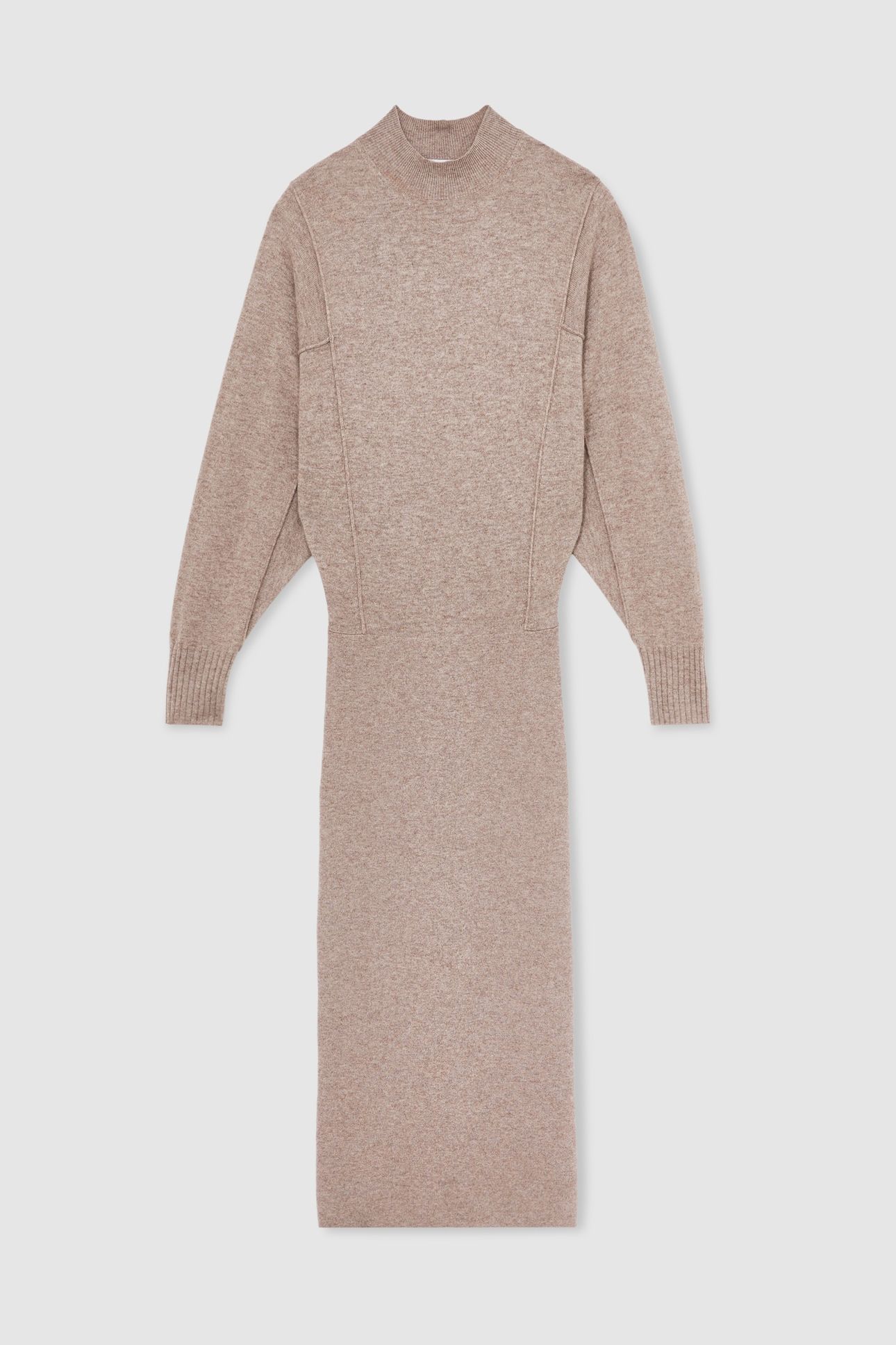 ROLL NECK KNITTED MIDI DRESS NEUTRAL 4