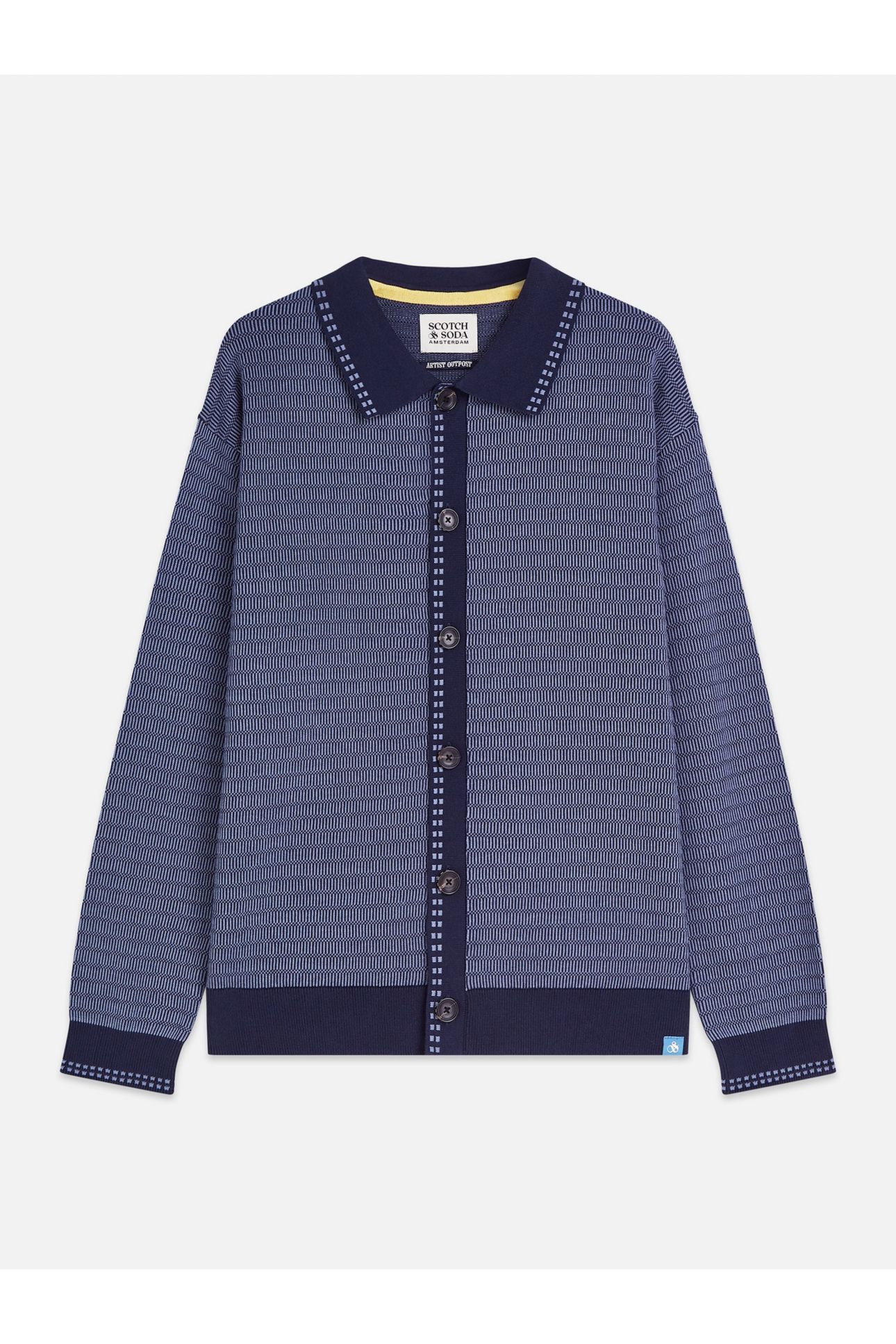 POLO DROPPED SHOULDER CARDIGAN NAVY 1