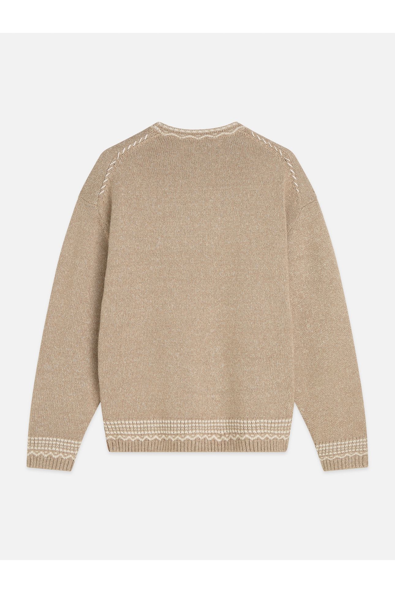 LOOSEFIT JACQUARD PULLOVER MEDIUM BEIGE 2