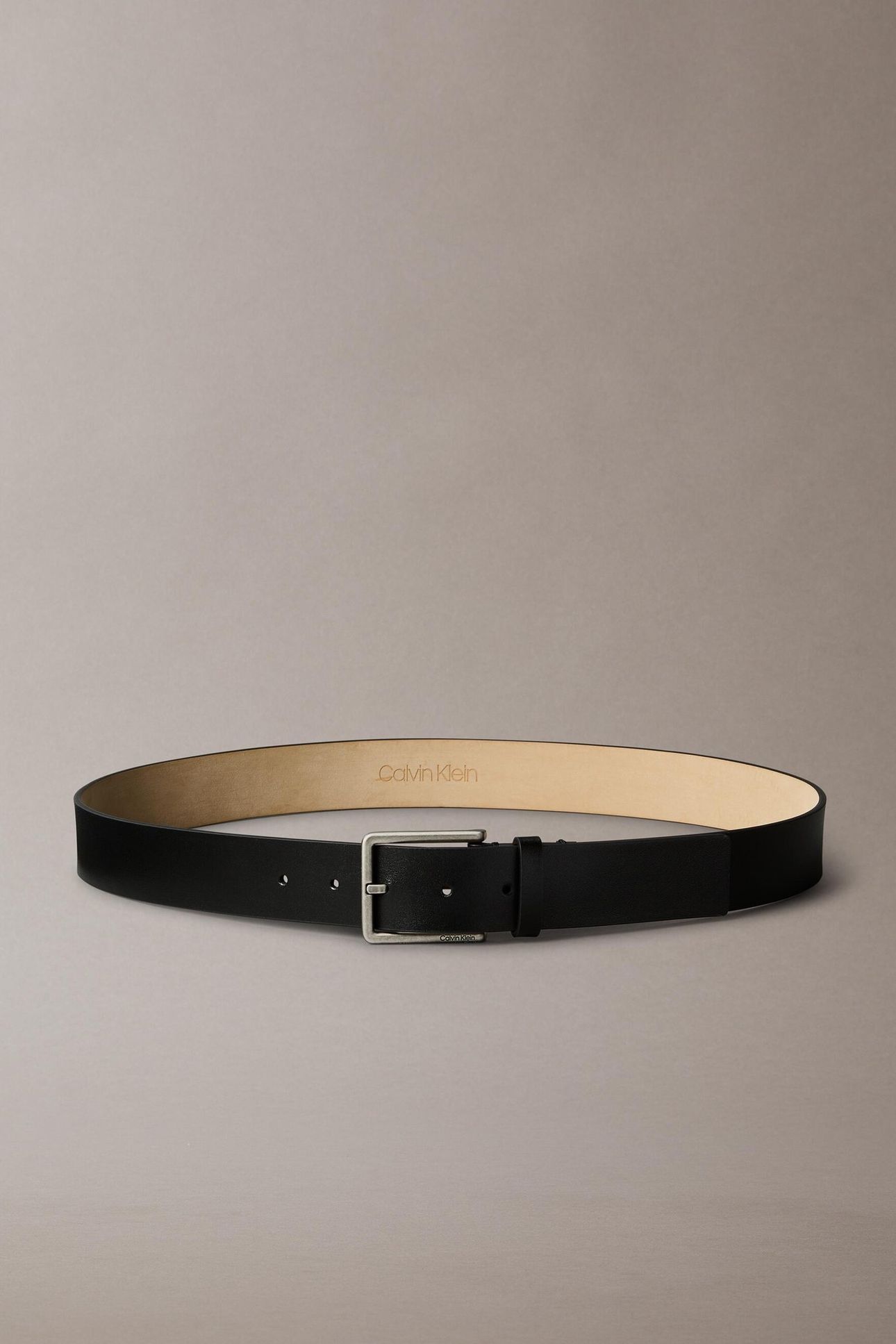 WARMTH BUCKLE SMOOTH BELT BLACK/ANTIQUE SILVER 2