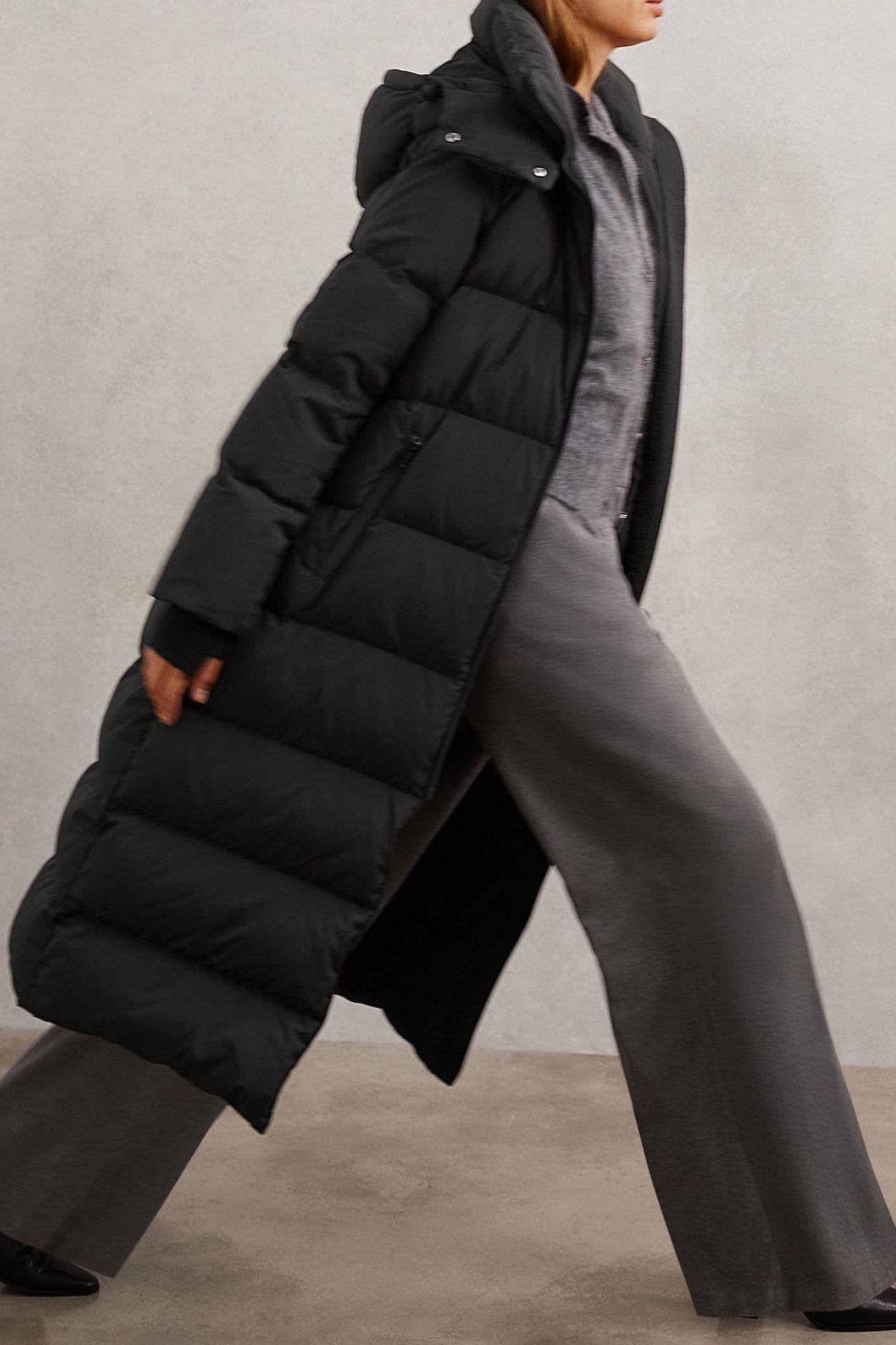 LONGLINE PUFFER COAT BLACK 3