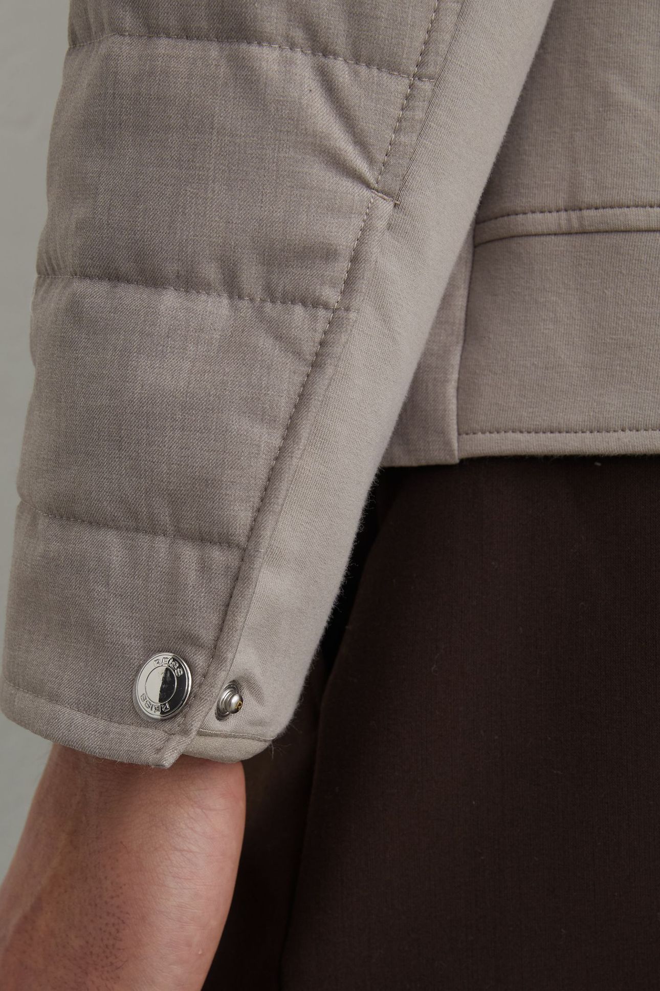 LS PRESS STUD HYBRID JACKET MINK BROWN 6