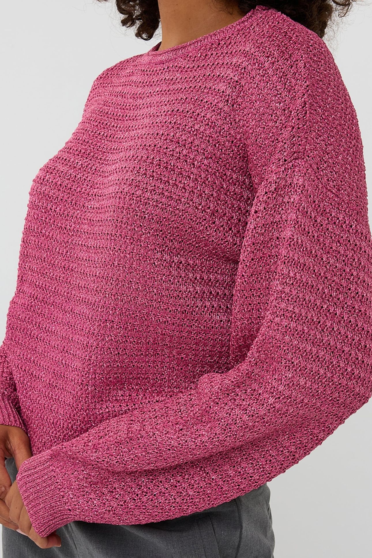 SWEATER OVERSIZED LUREX FRAMBOISE 7
