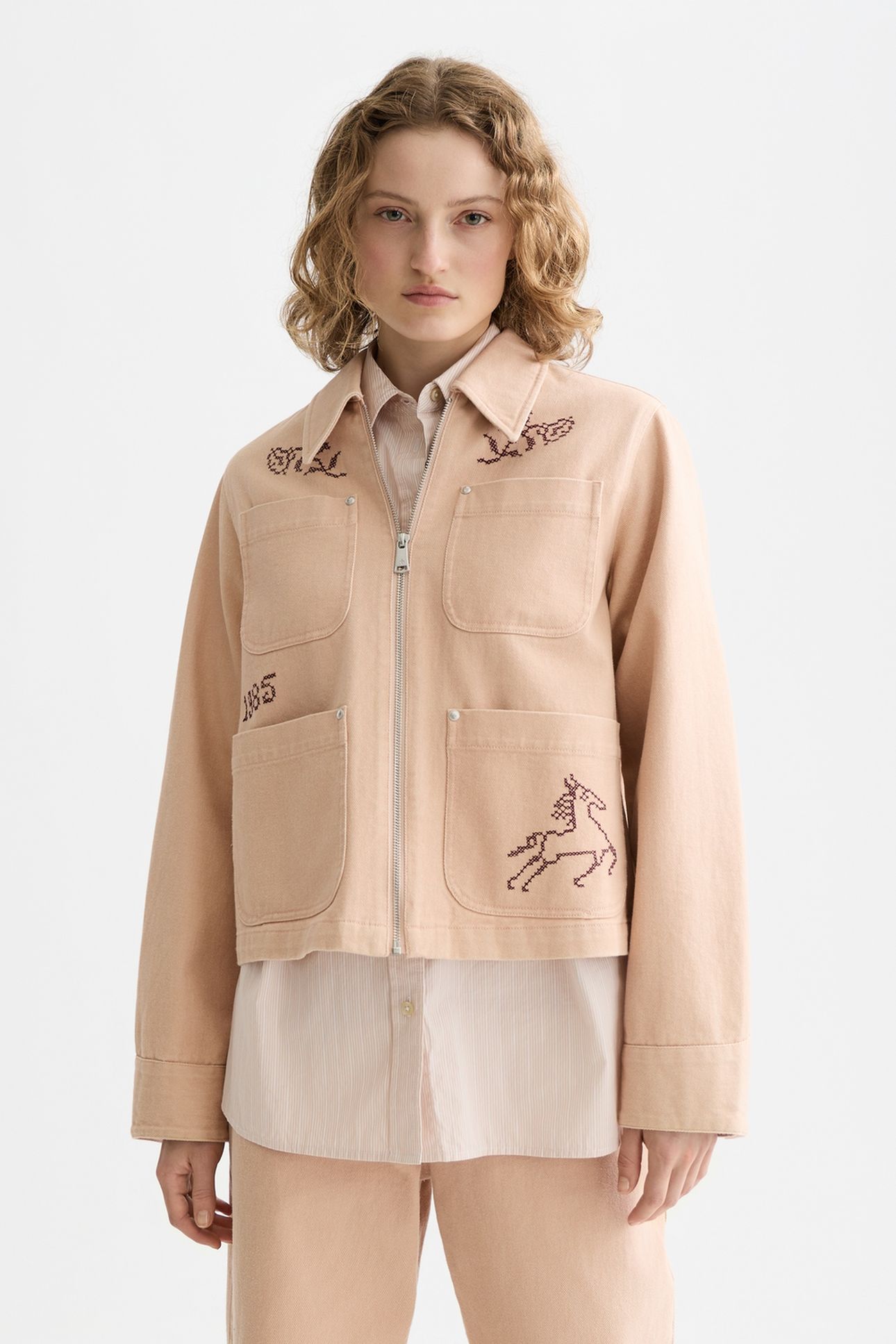 EMBROIDERED JACKET ROSE DUST 1