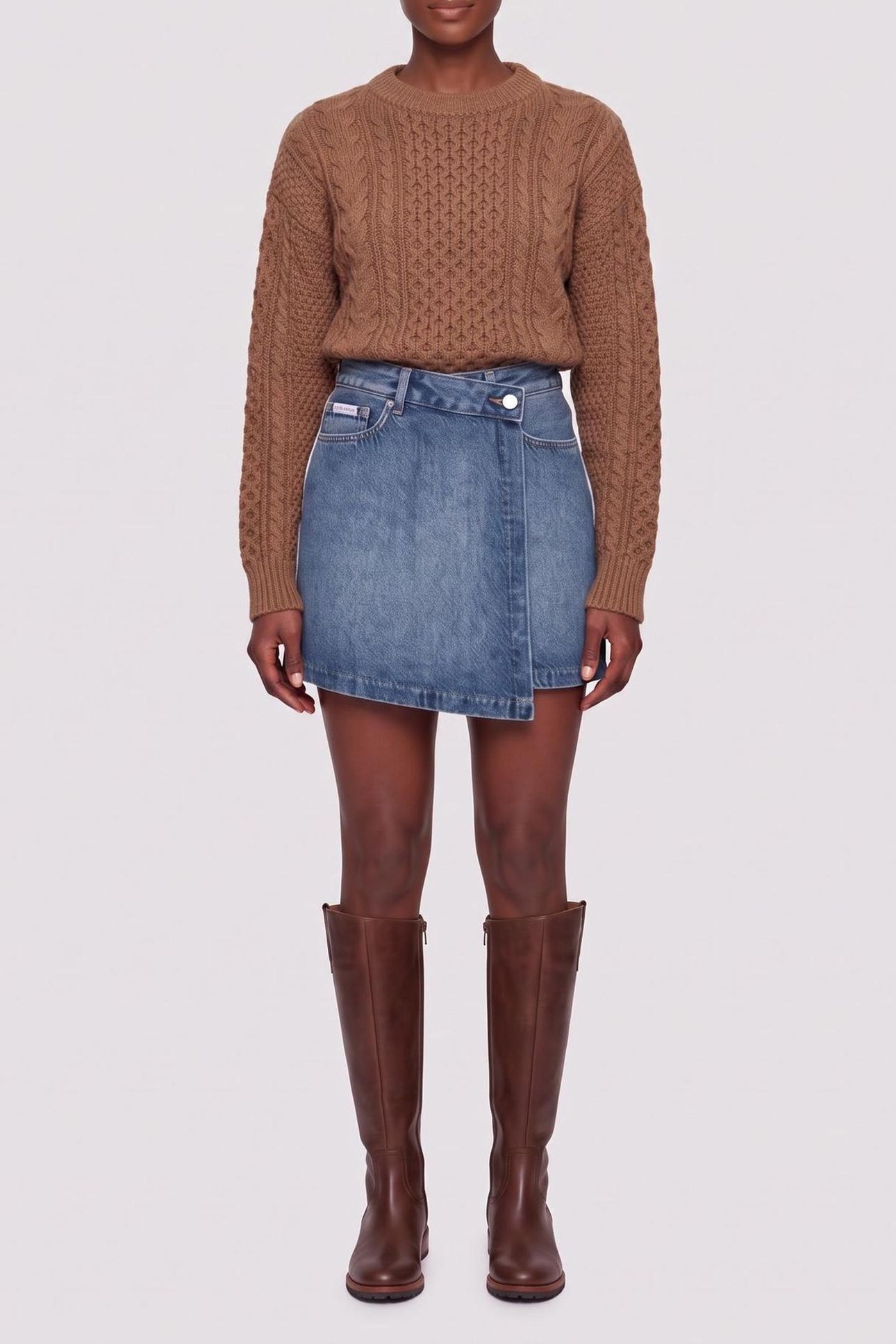 DENIM MINI WRAP SKIRT COLD SPRINGS 1