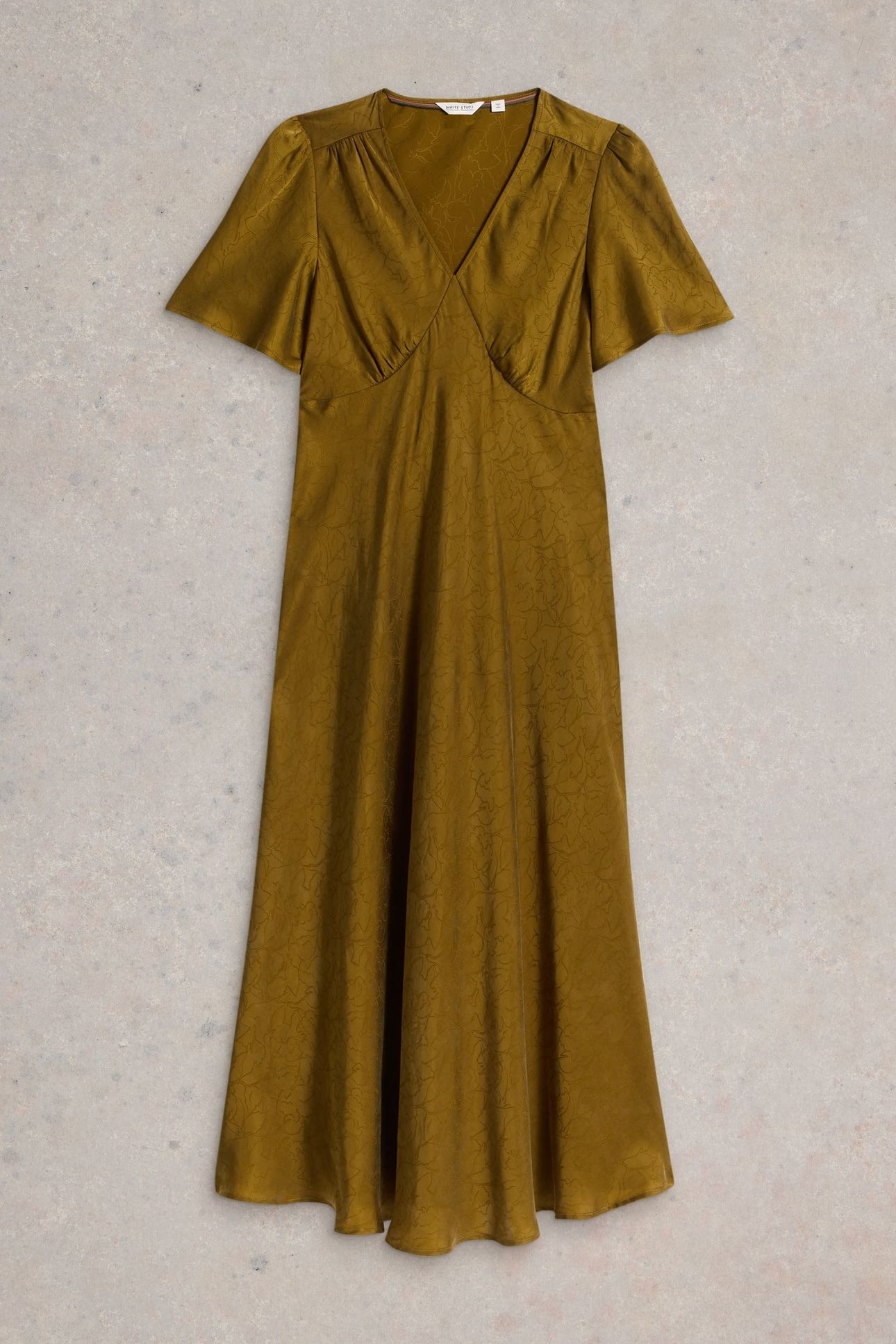 DARCY BIAS CUT DRESS KHAKI GRN 3