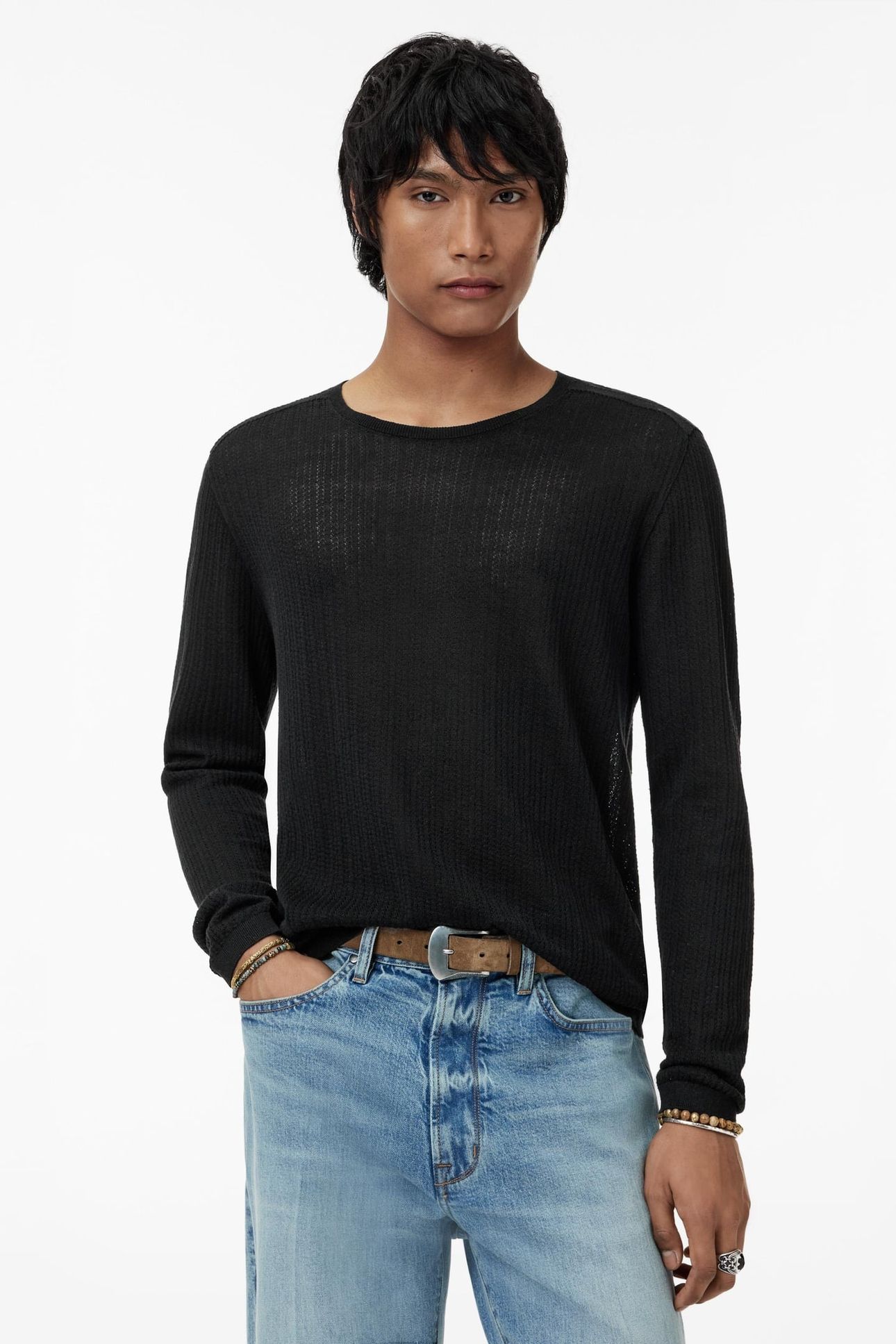 ESPERIA REGULAR FIT LS CREWNECK WITH PIN BLACK 1