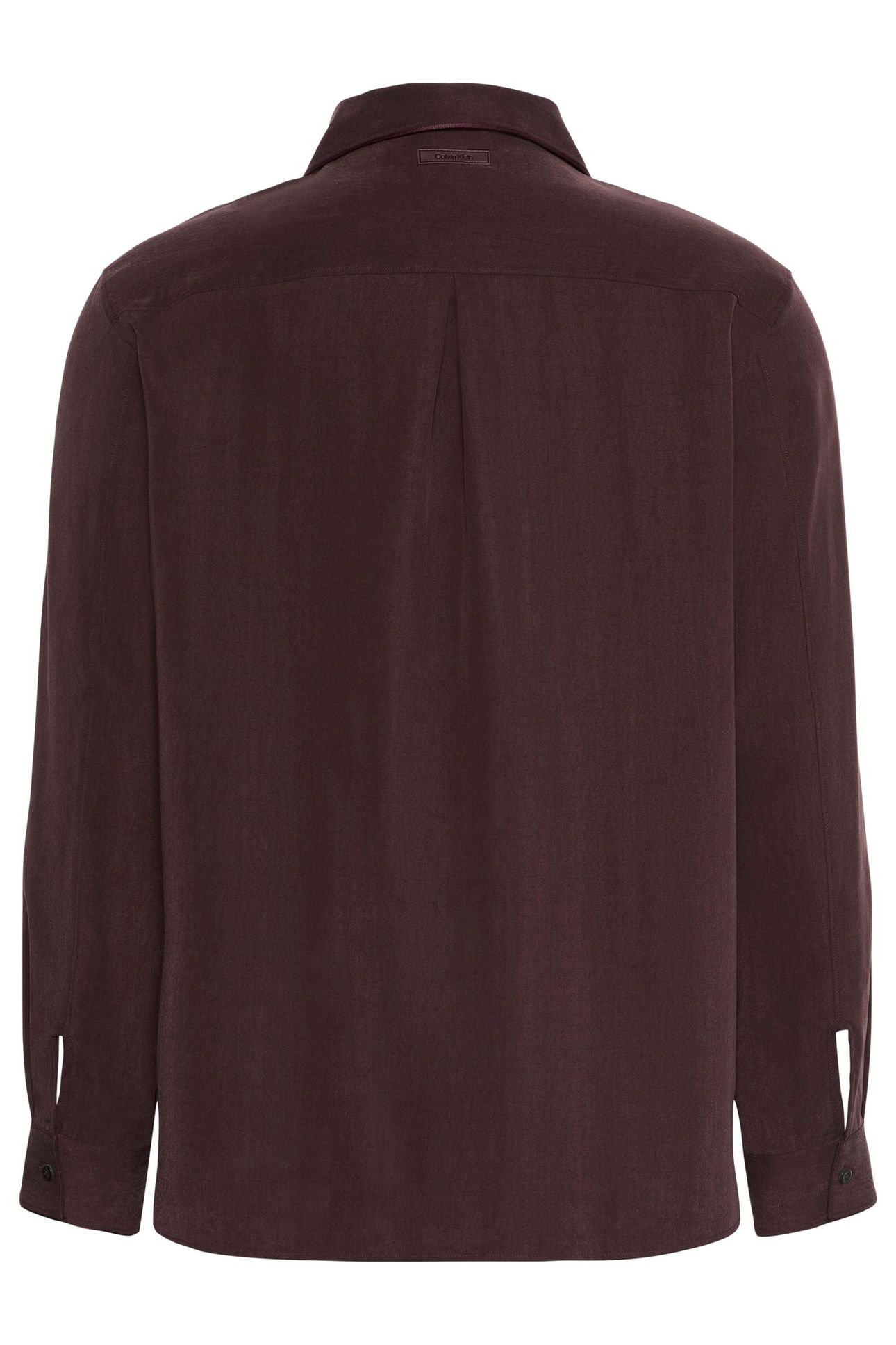 LS GLOSSY CAMP COLLAR SHIRT MOCHA BROWN 2