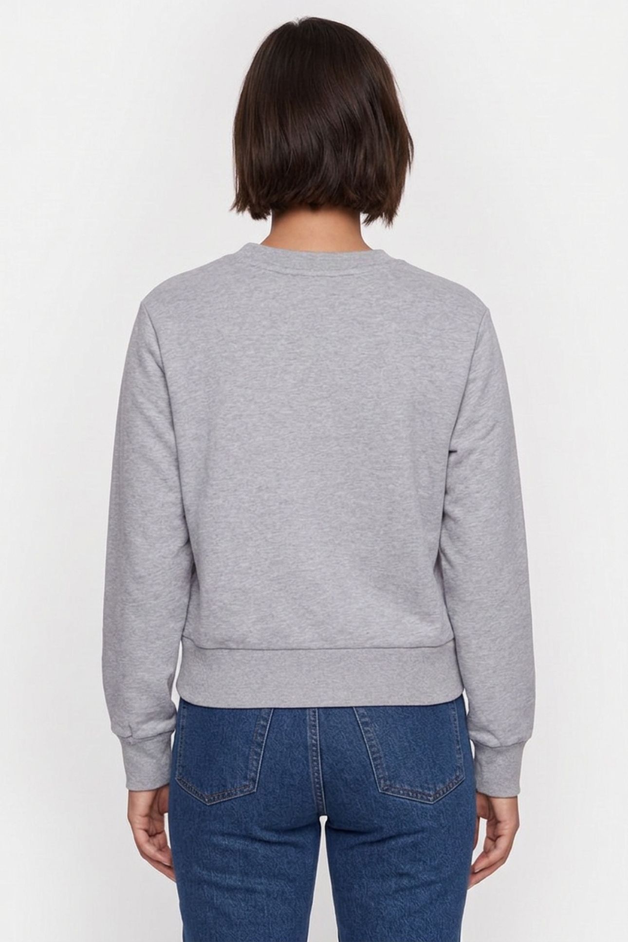 SWEATSHIRT BOXY RUE MADAME HEATHERED GREY/WHITE 3
