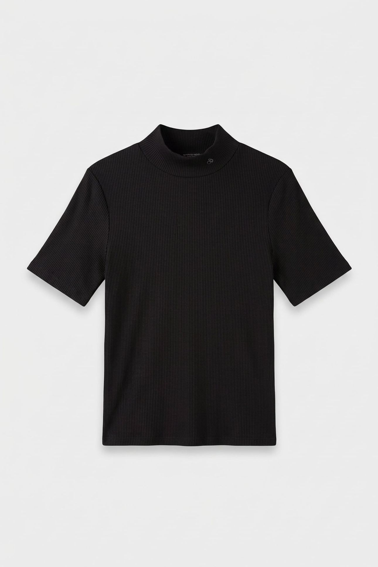 CORE MOCK NECK RIB T-SHIRT BLACK 3
