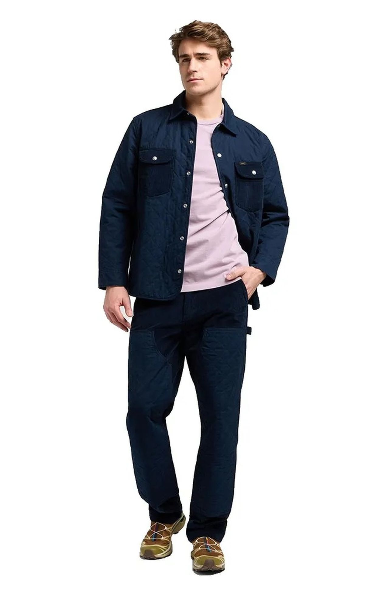 MIXED MEDIA OVERSHIRT RIVET NAVY REGULAR BLUE 3