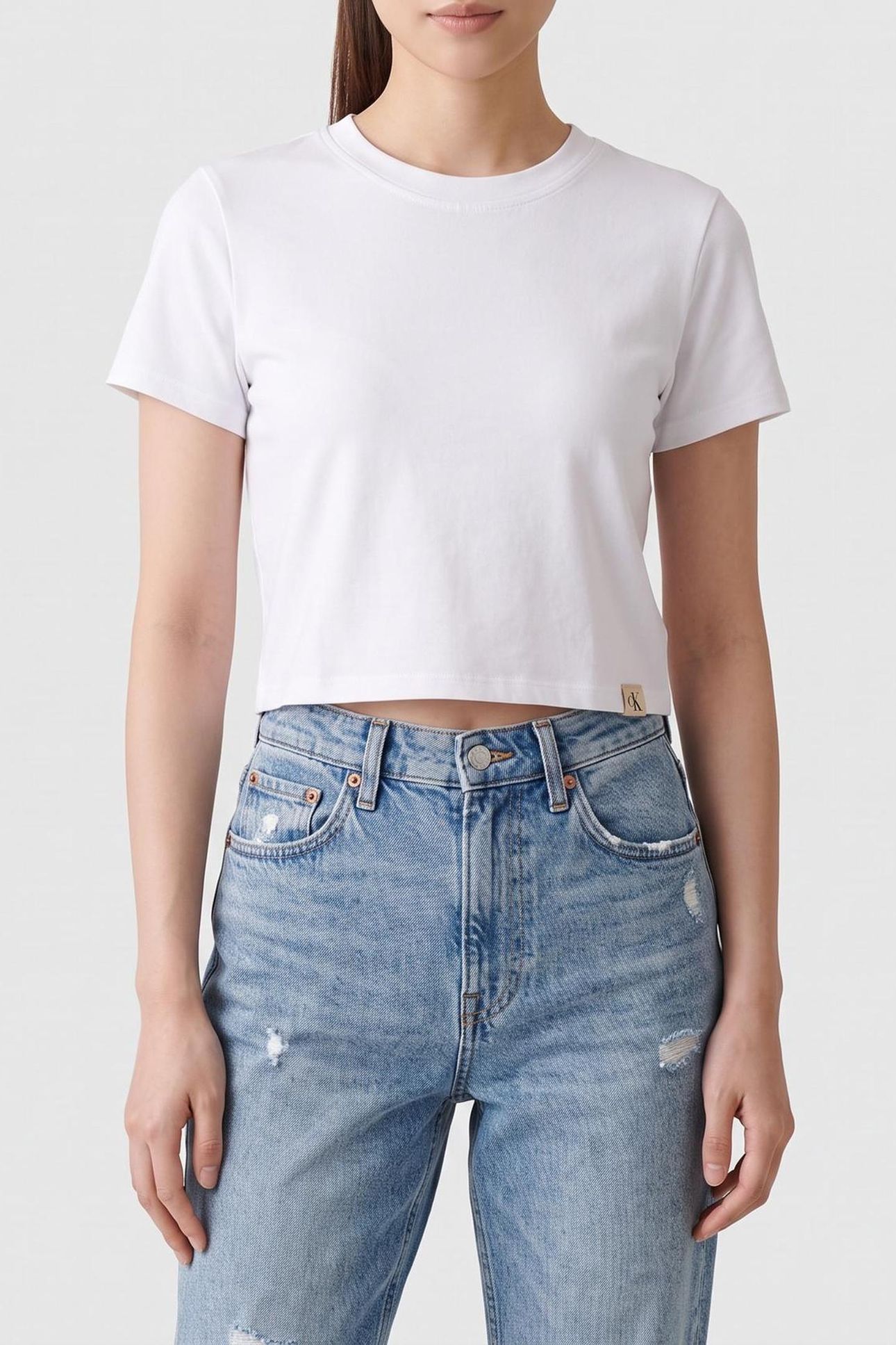 CLEAN CROPPED SHORT TEE BRILLIANT WHITE 1
