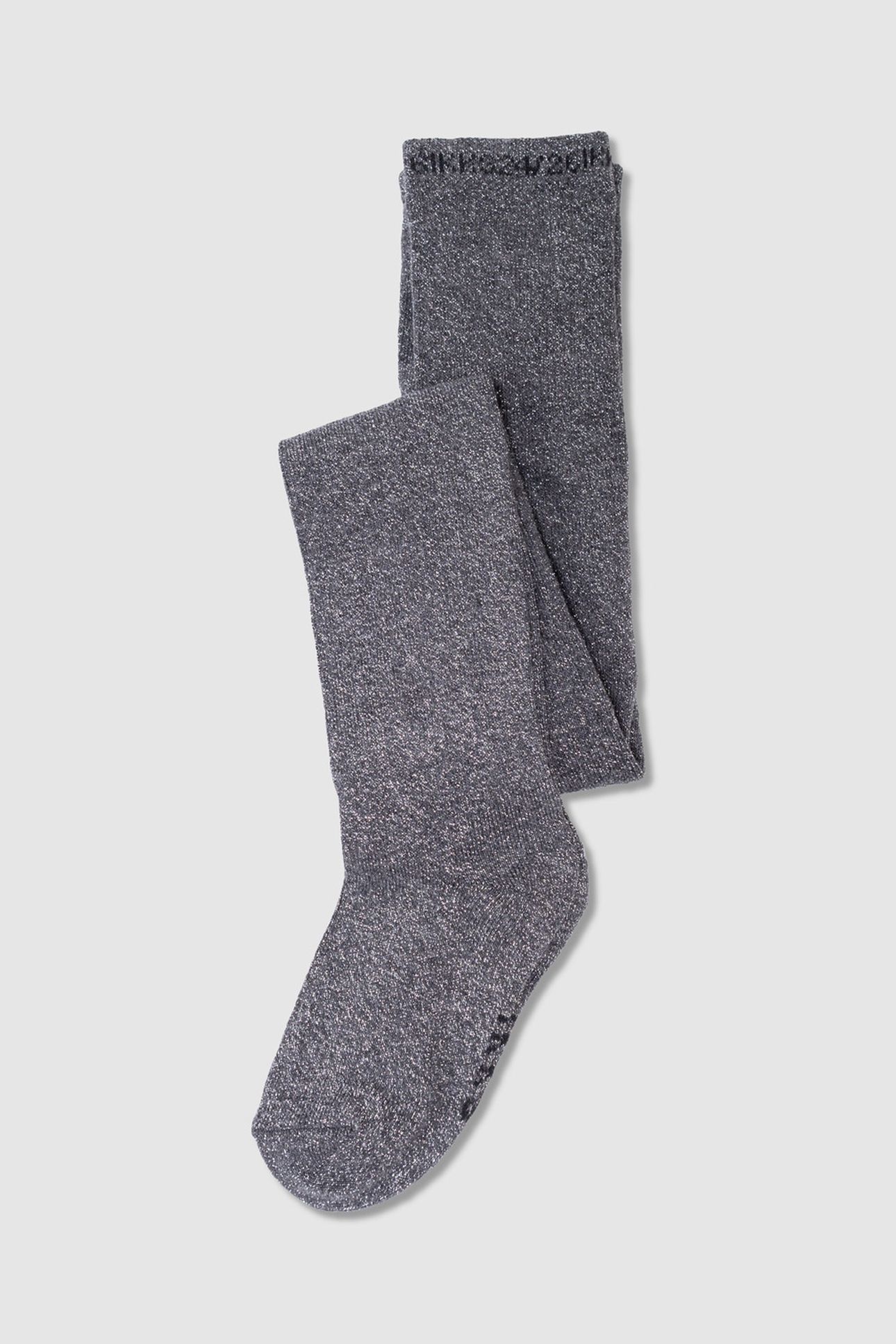 GIRLS’ GREY KNIT TIGHTS WITH SILVERY GLITTER 2