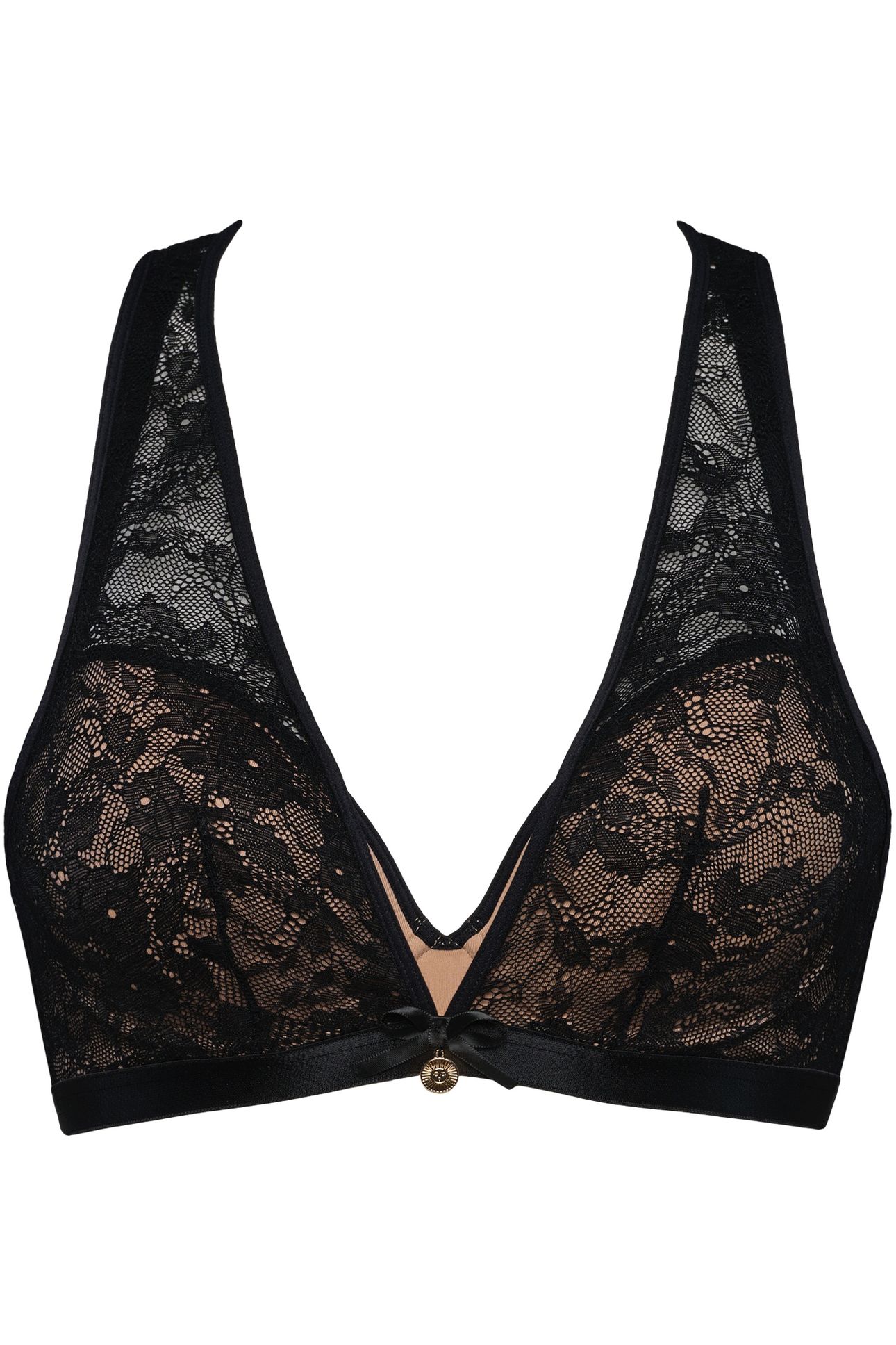 QUEEN OF WANDS BLACK AND SAND PUSH UP BRA 3